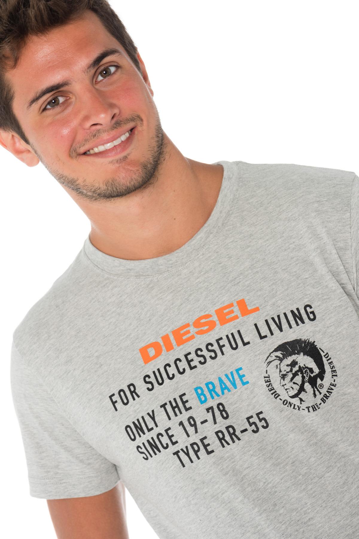 Diesel men's heather gray t-shirt - Image n°4