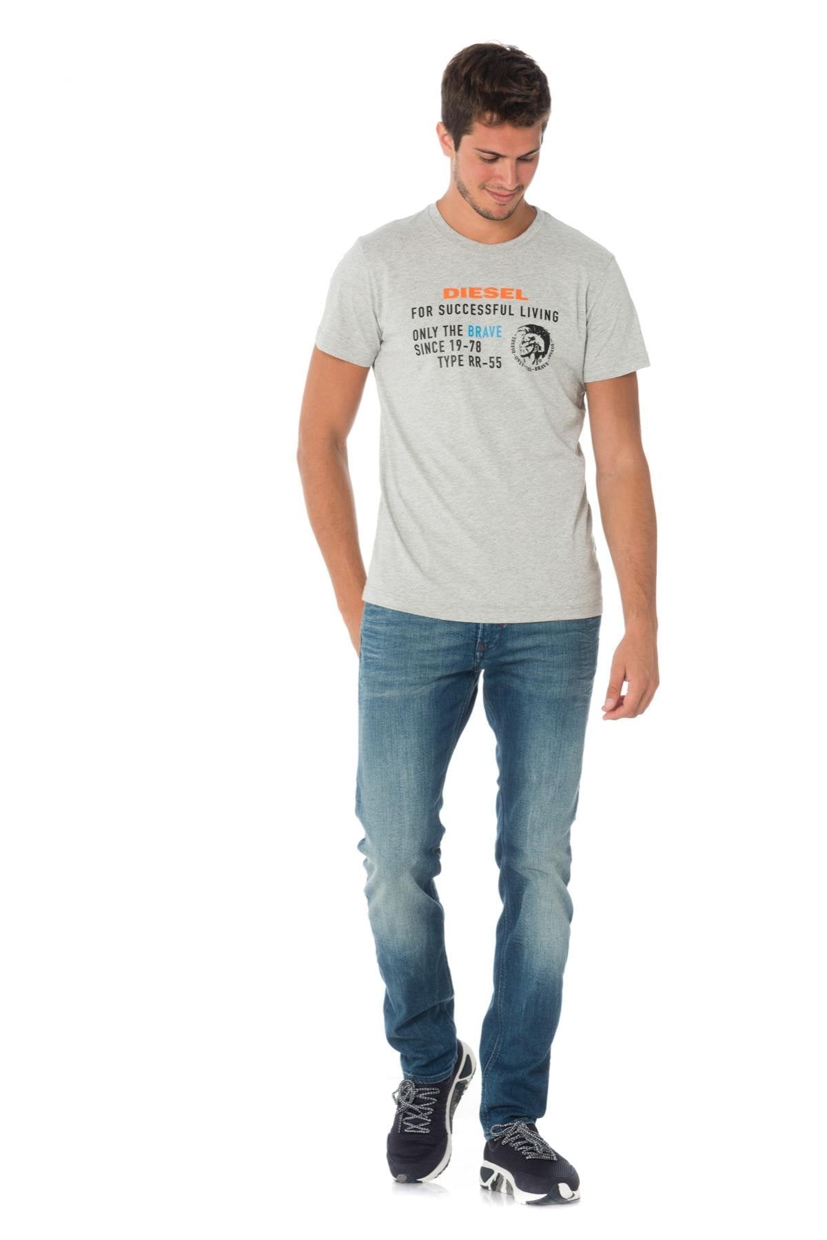 Diesel men's heather gray t-shirt - Image n°2