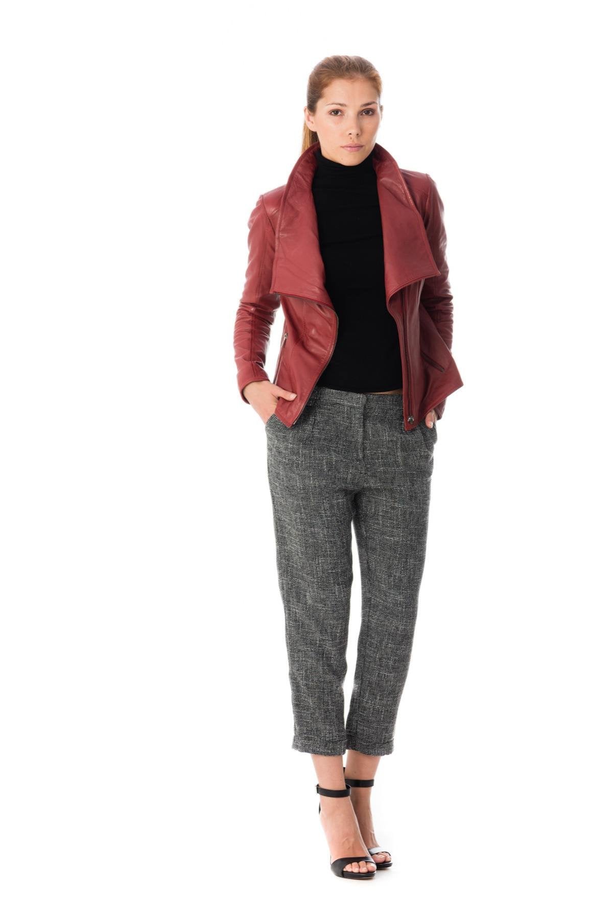 Women's fitted red jacket - Image n°2