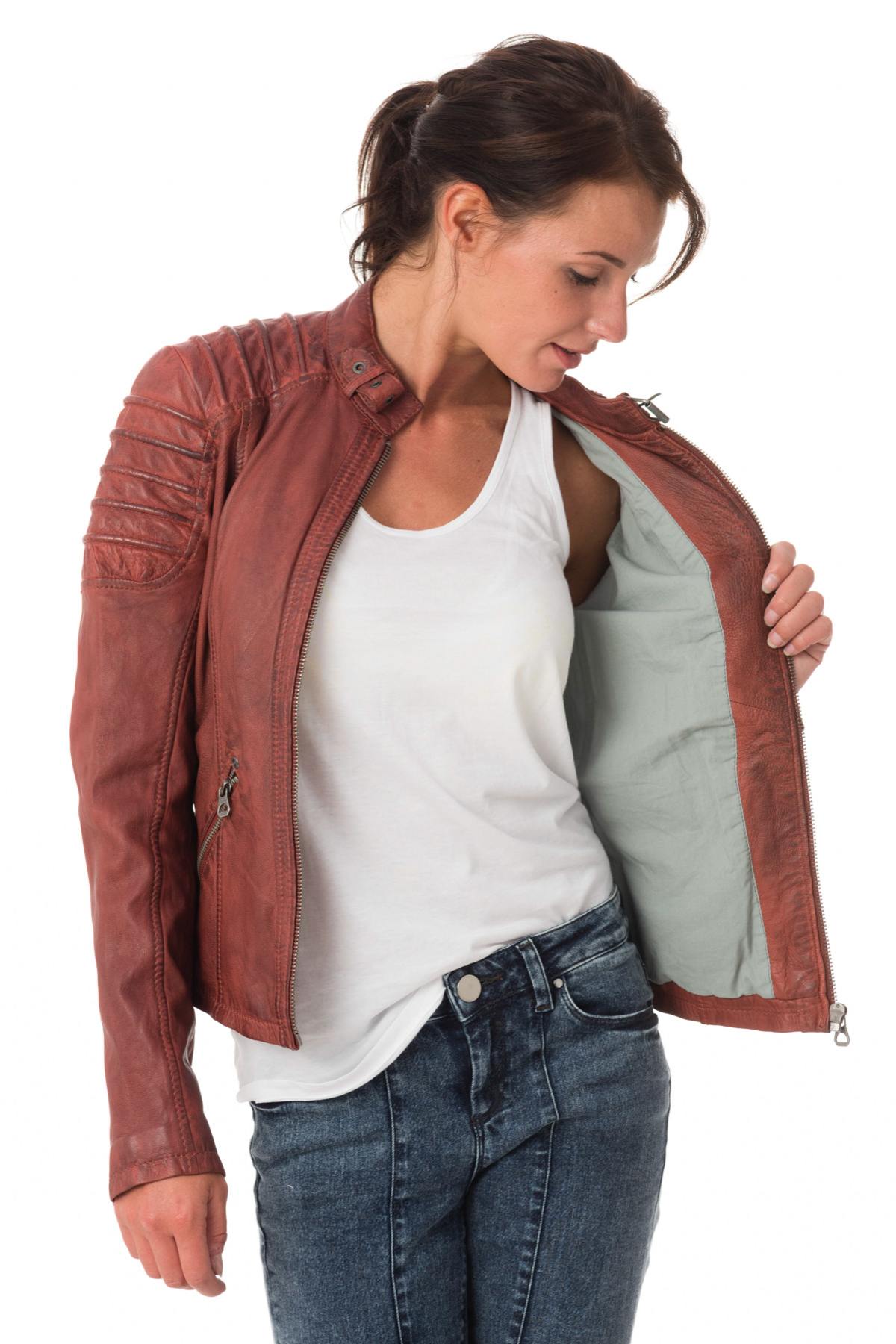 Women's jacket with biker collar - Image n°5