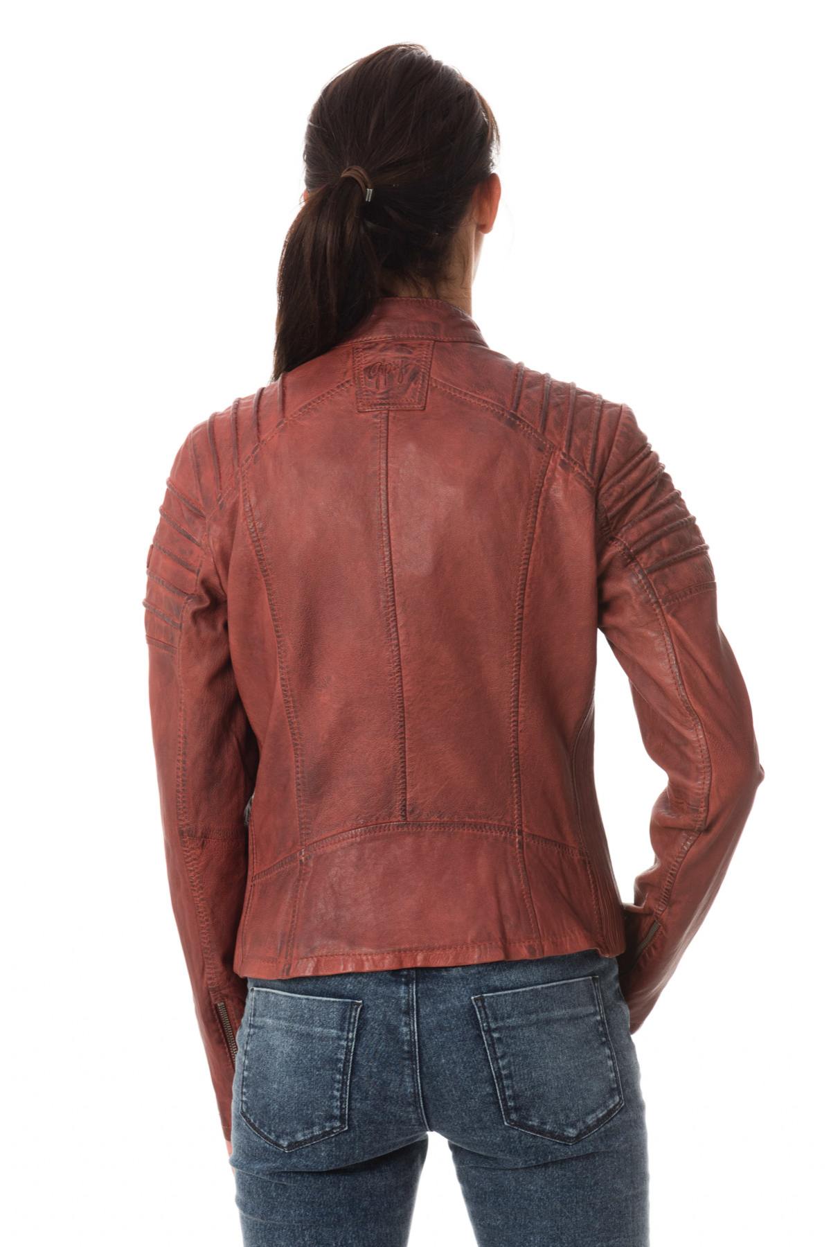 Women's jacket with biker collar - Image n°6