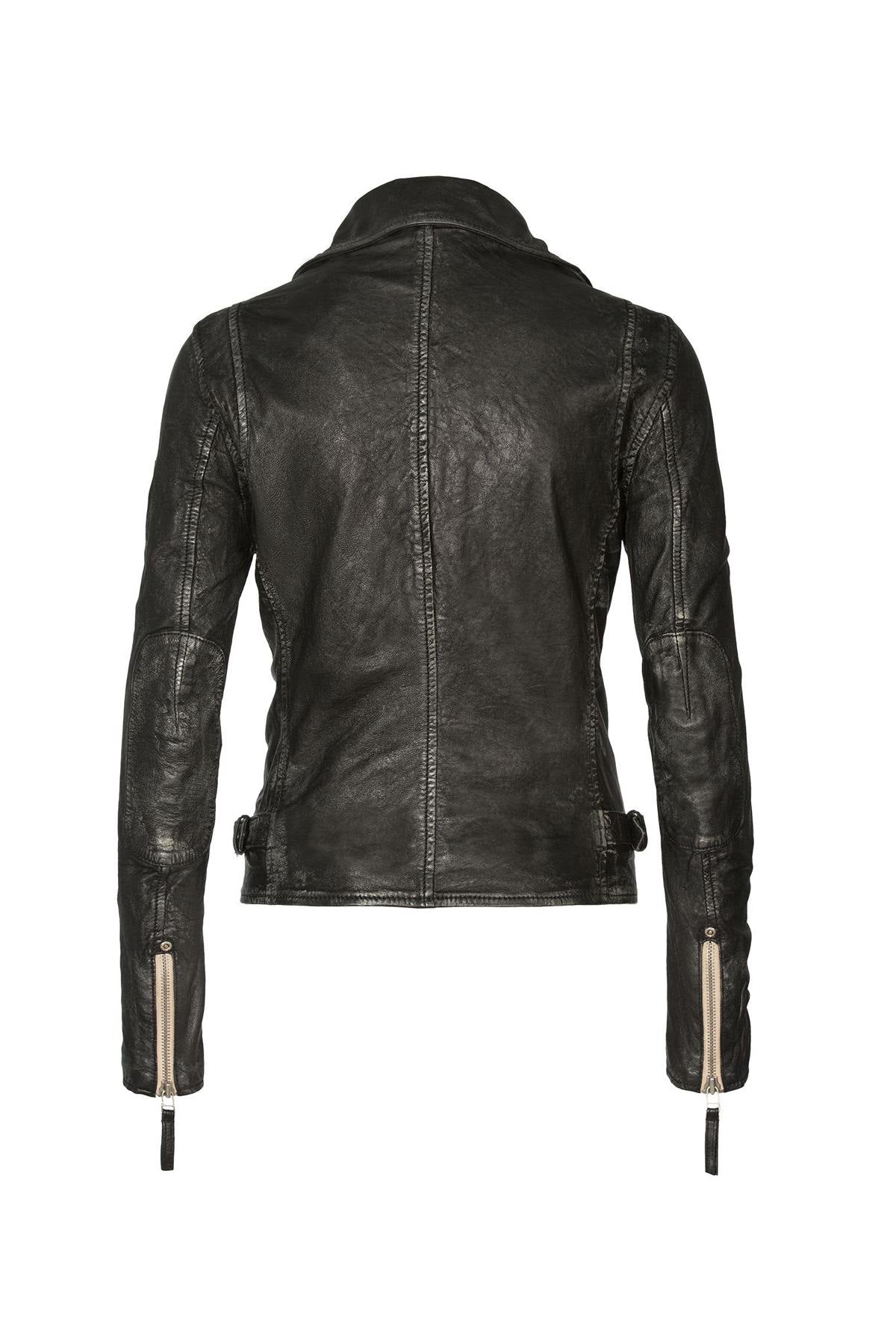  Women's perfecto in black lambskin vintage look - Image n°4