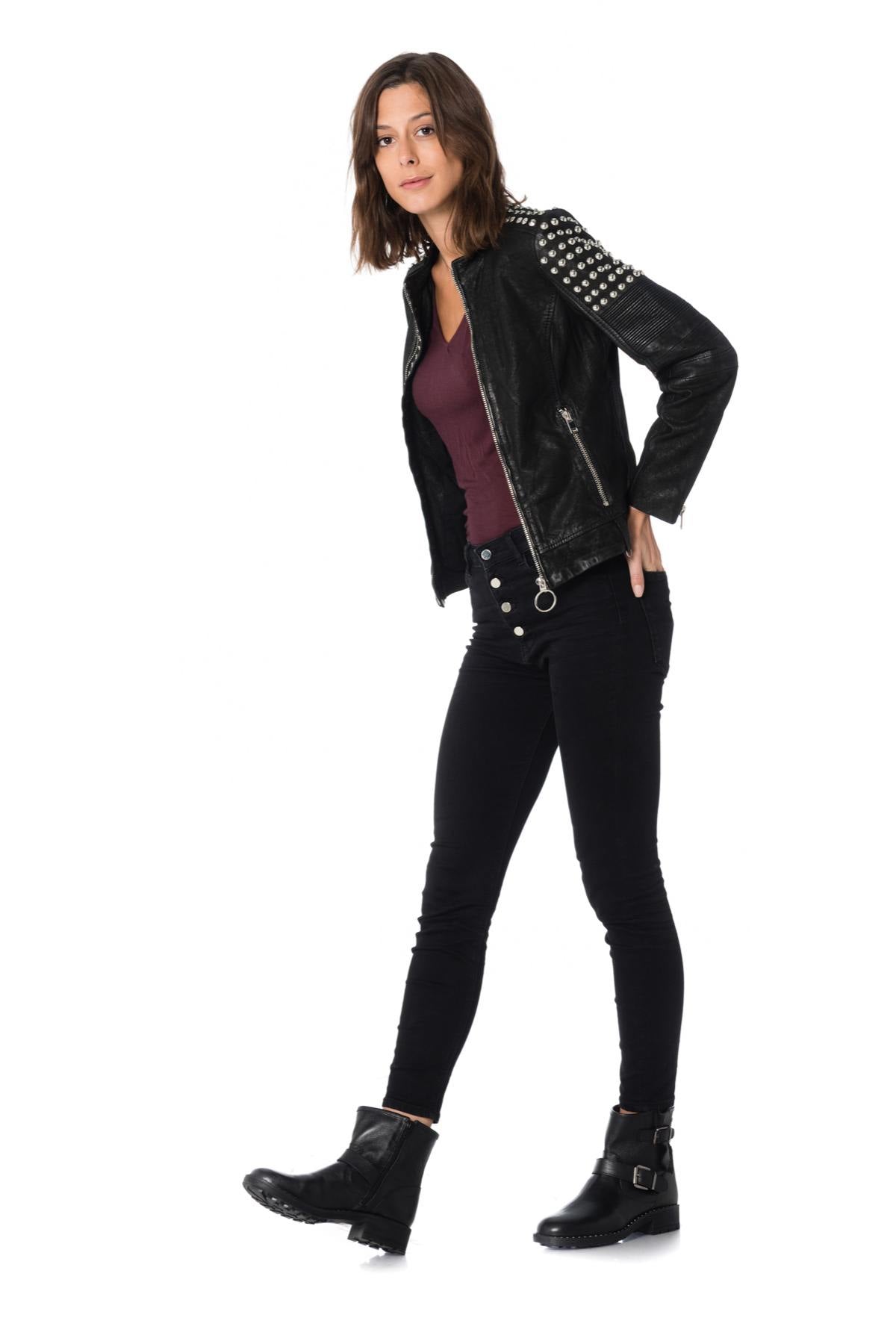 ACDC women's studded lambskin jacket - Image n°3