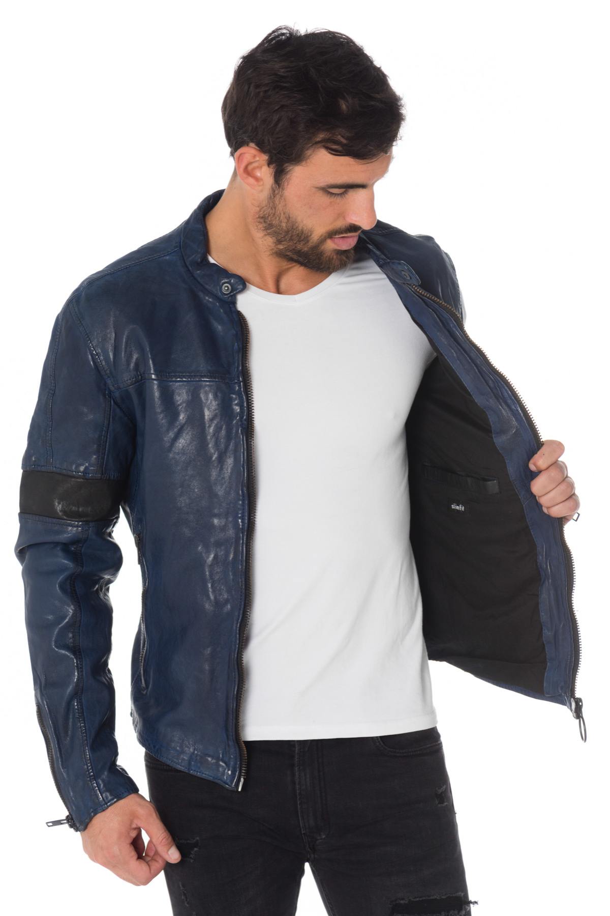 Gipsy men's distressed blue jacket - Image n°6