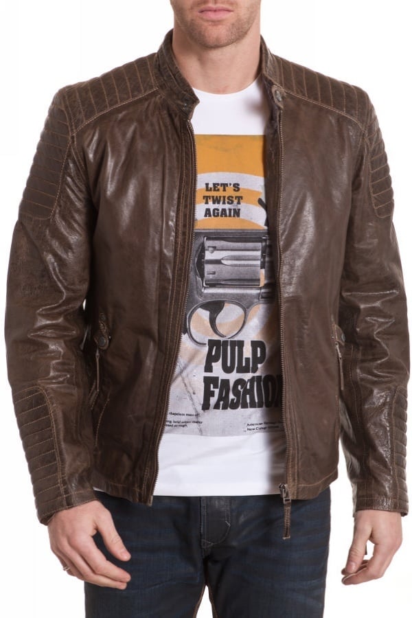 Gipsy Men's Dark Olive Leather Jacket - Image n°2