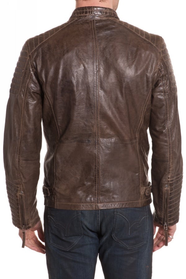 Gipsy Men's Dark Olive Leather Jacket - Image n°5