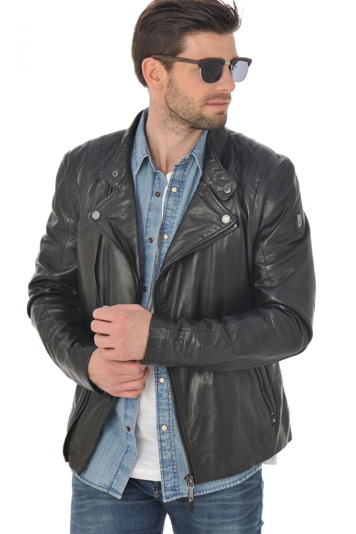 Mauritius biker collar jacket - Image n°1