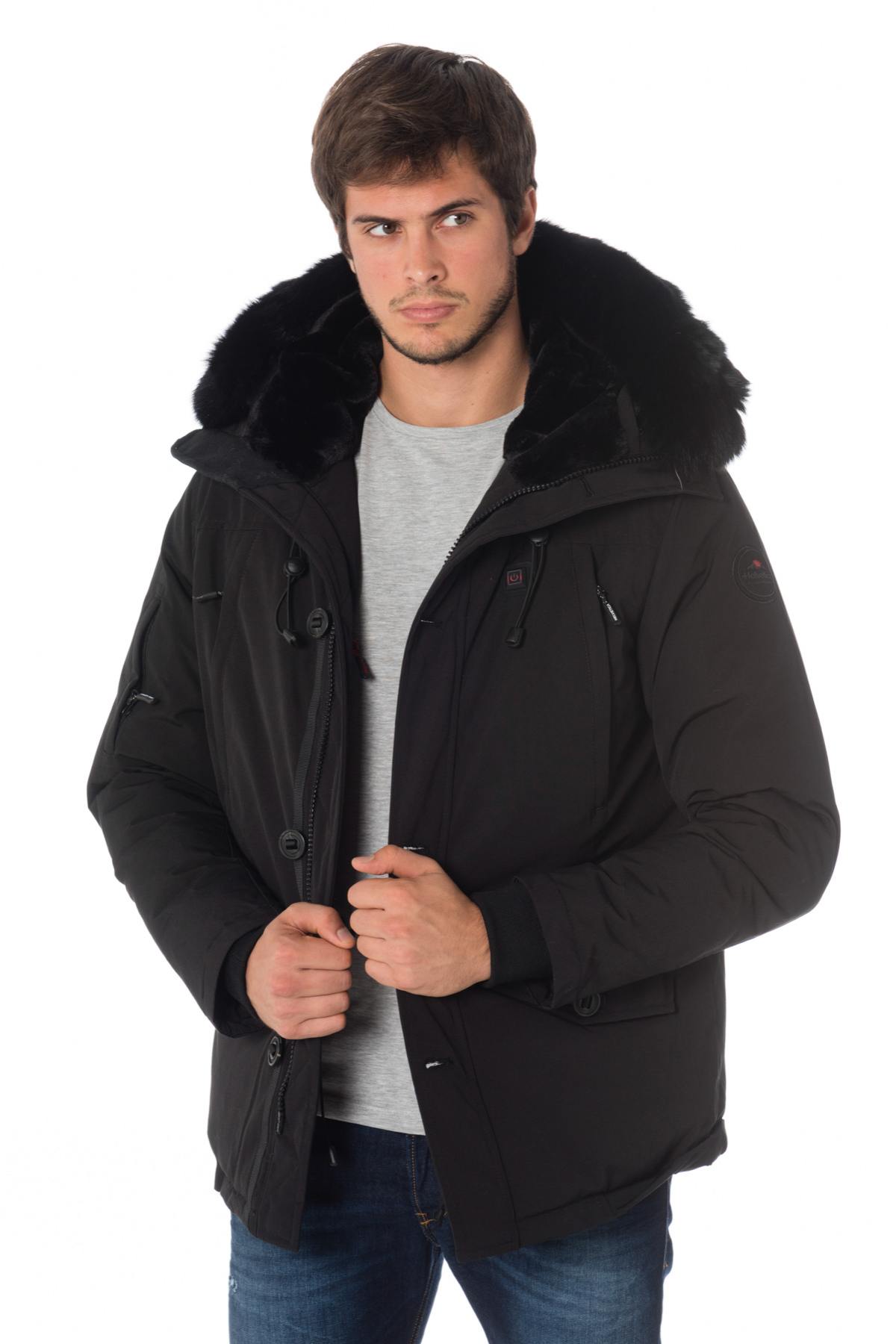 Helvetica men's black heated jacket with black collar - Image n°4