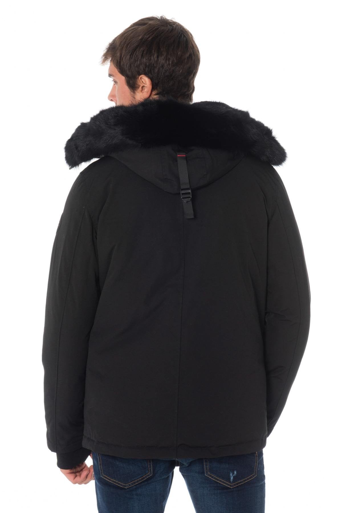 Helvetica men's black heated jacket with black collar - Image n°6