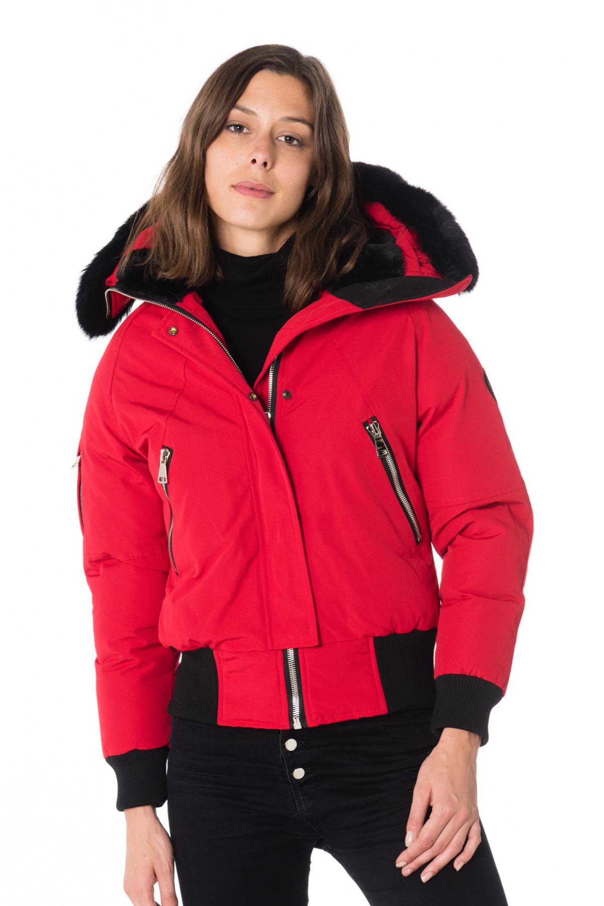 Helvetica red jacket with black collar for women - Image n°1