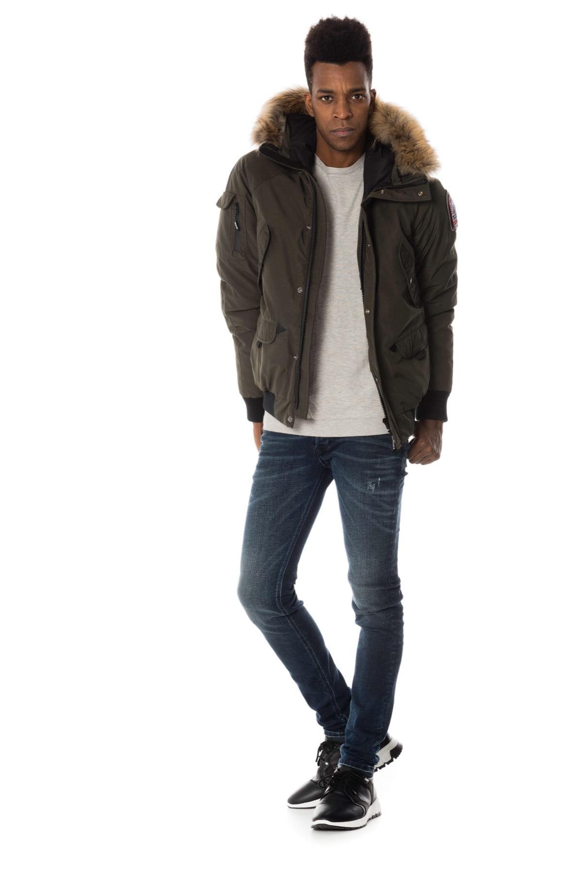 Helvetica men's khaki jacket - Image n°2