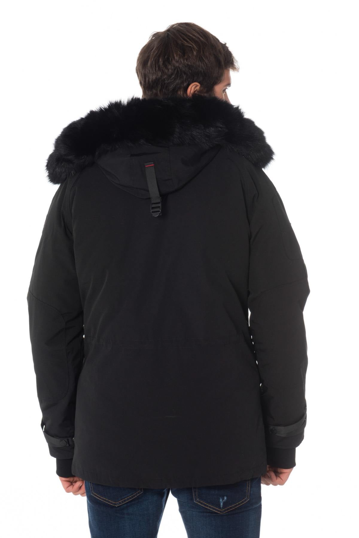 Helvetica men's black heated parka with black collar - Image n°5