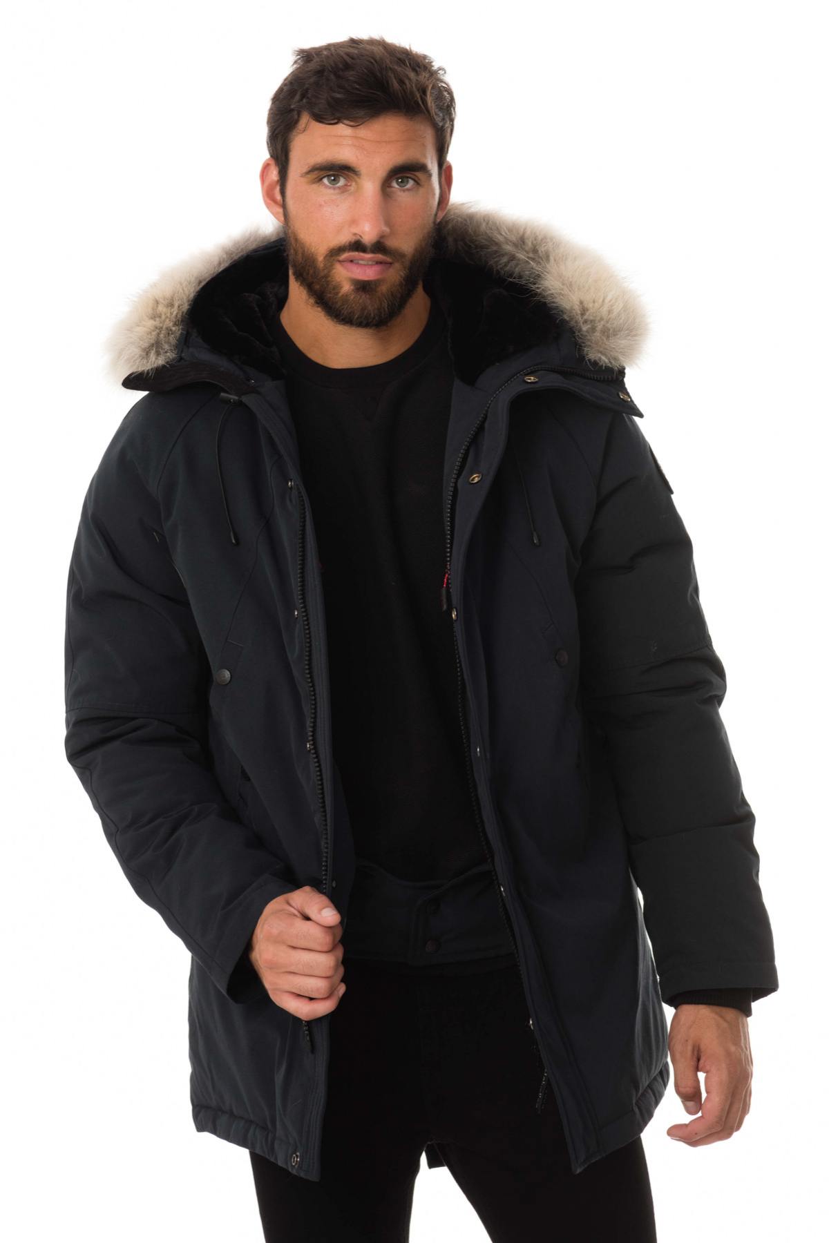 Helvetica men's navy blue parka - Image n°3