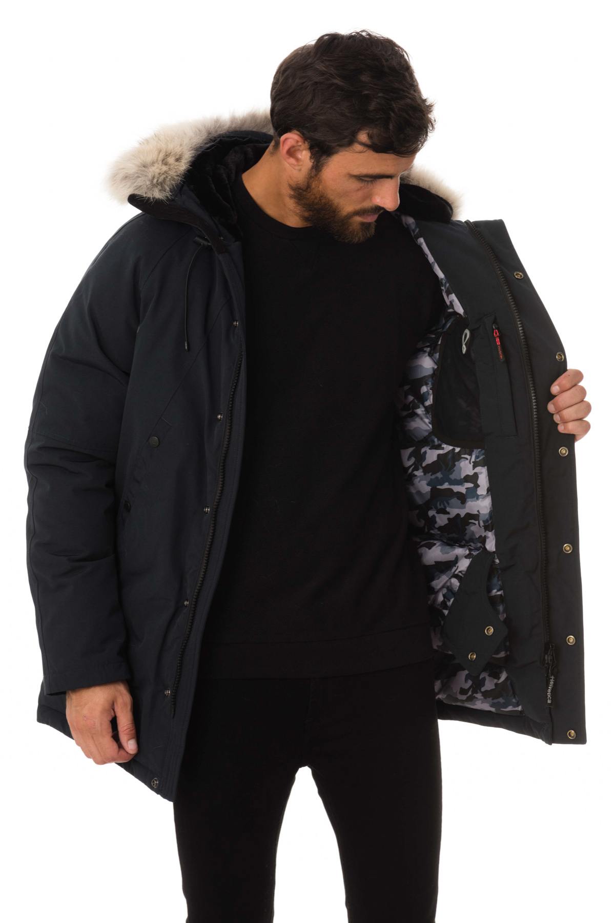 Helvetica men's navy blue parka - Image n°4