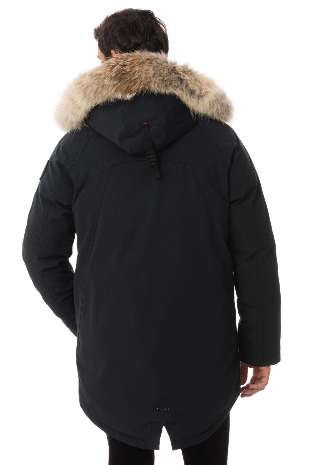 Helvetica men's navy blue parka - Image n°5