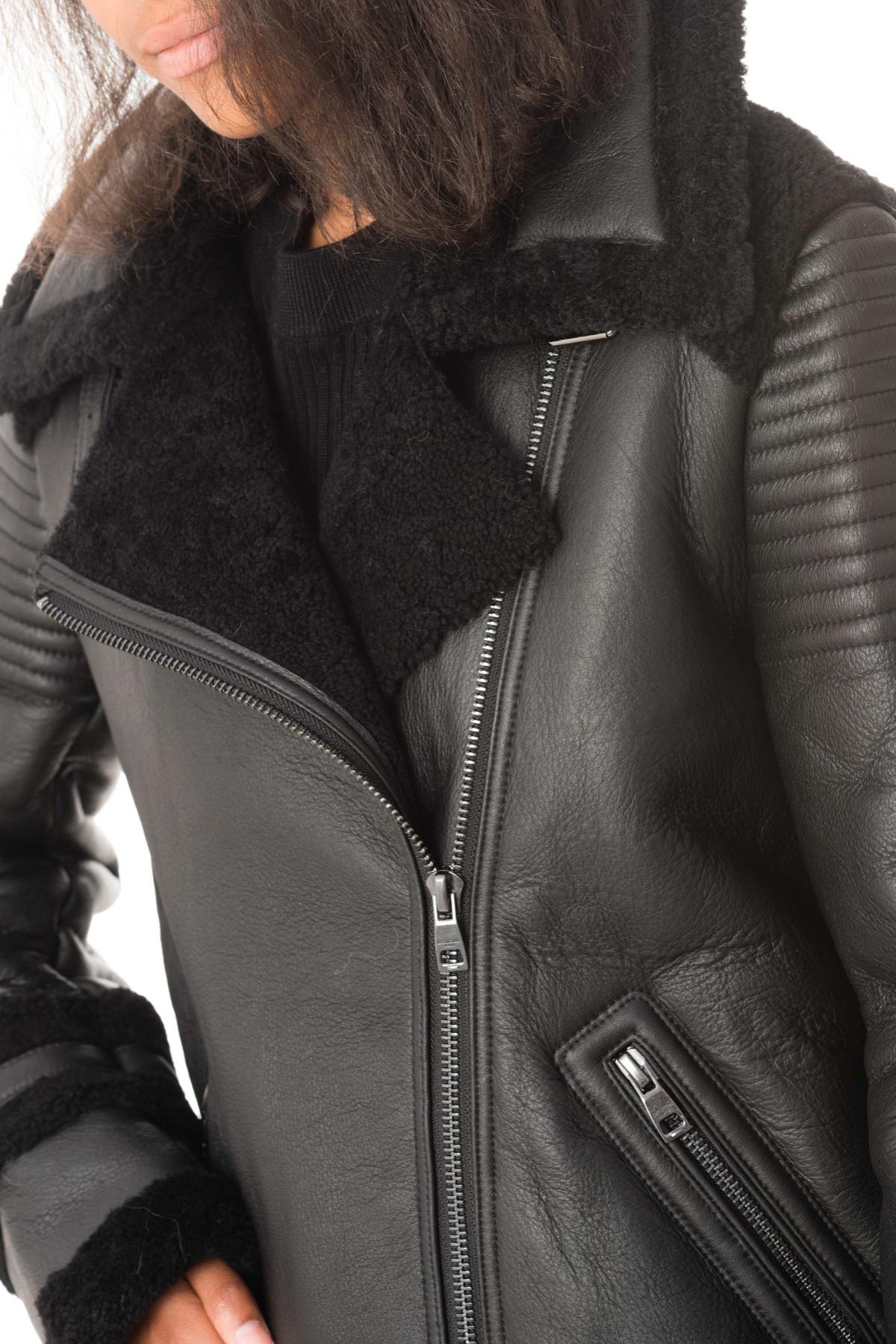 Black shearling jacket - Image n°8