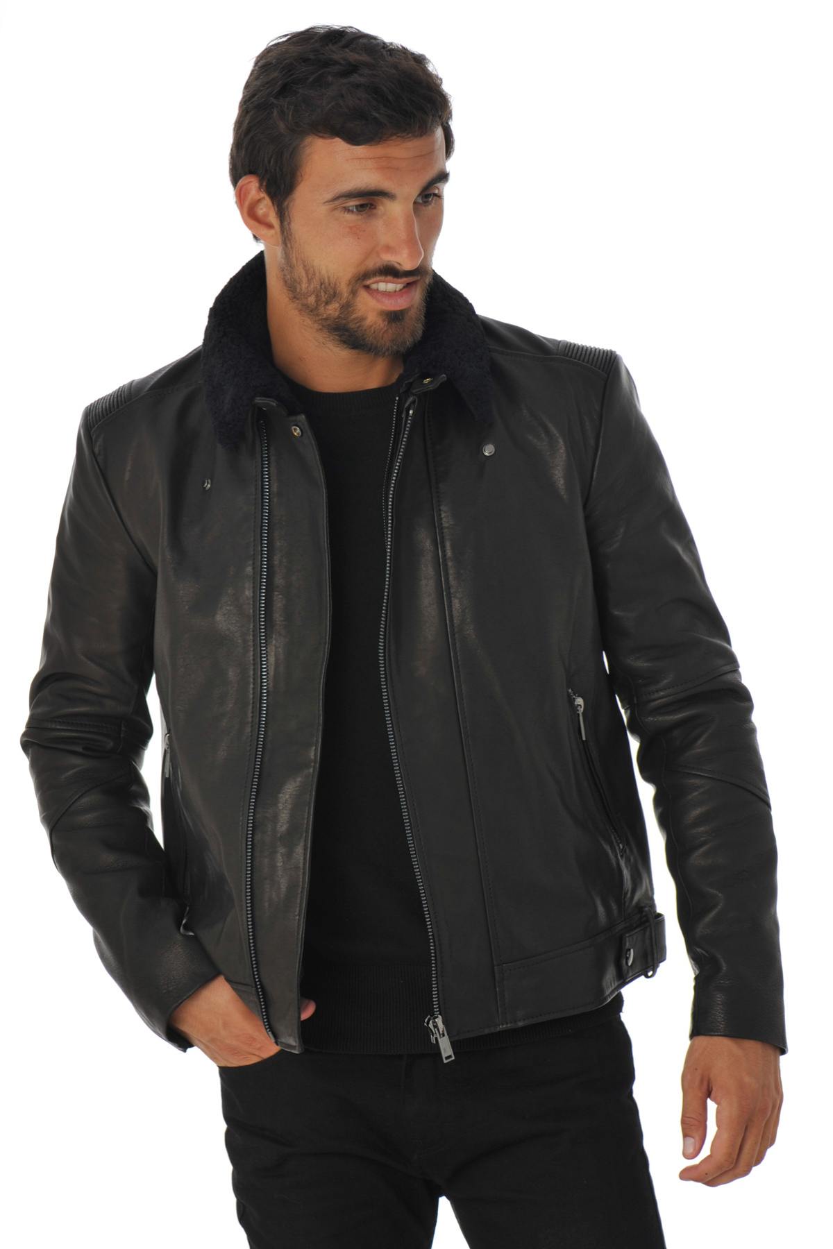 Grained lambskin leather jacket - Image n°1