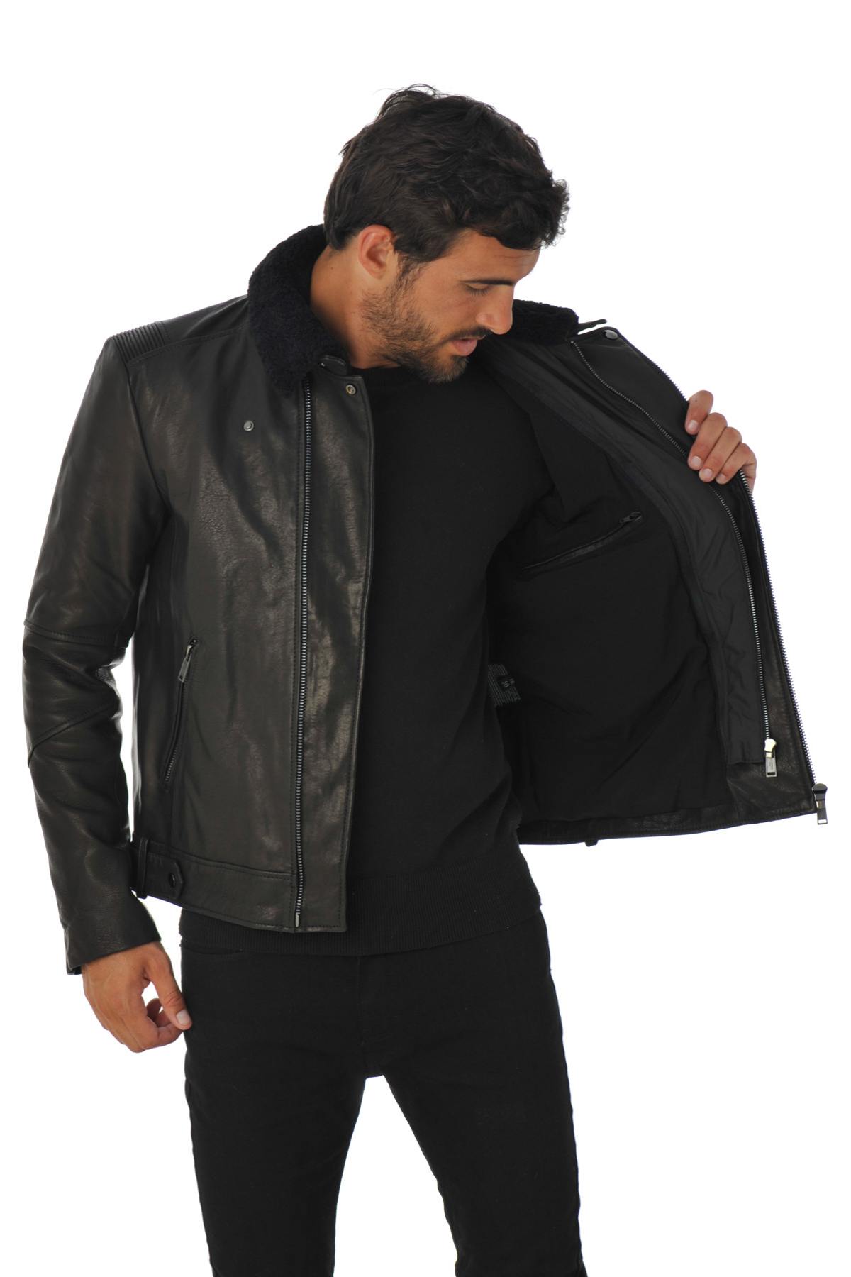 Grained lambskin leather jacket - Image n°4