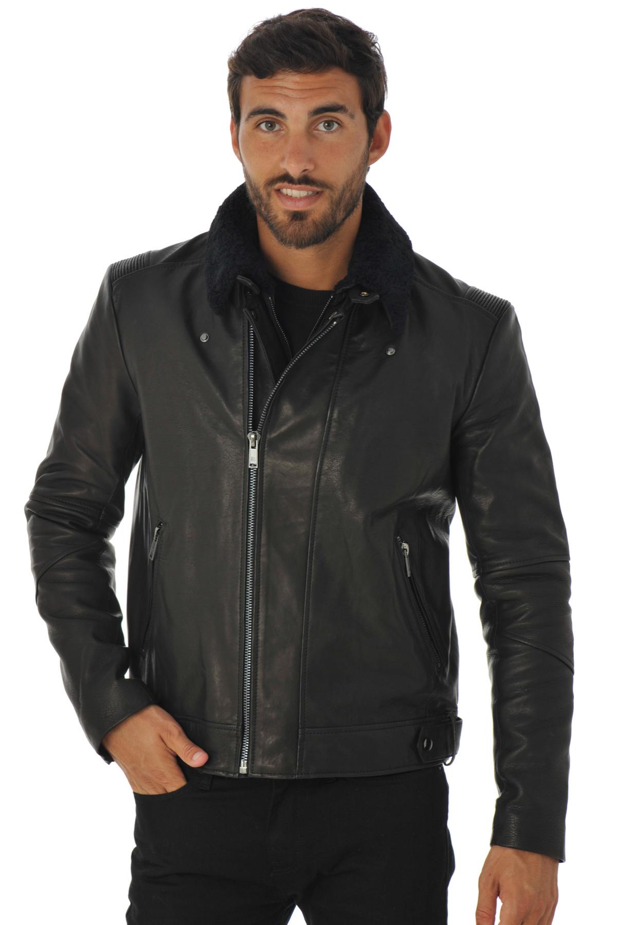 Grained lambskin leather jacket - Image n°3