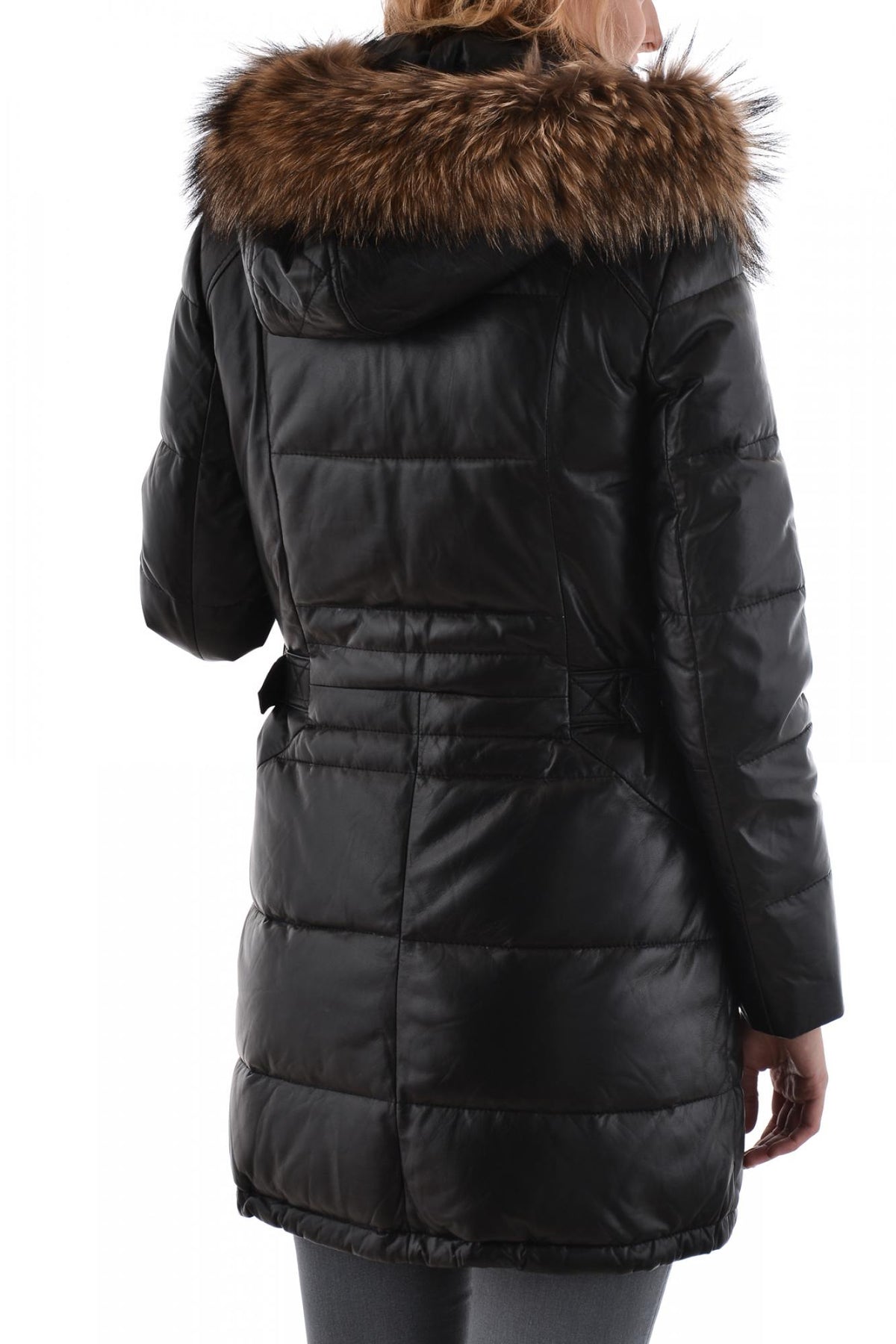 Intuition down jacket in black lambskin - Image n°4