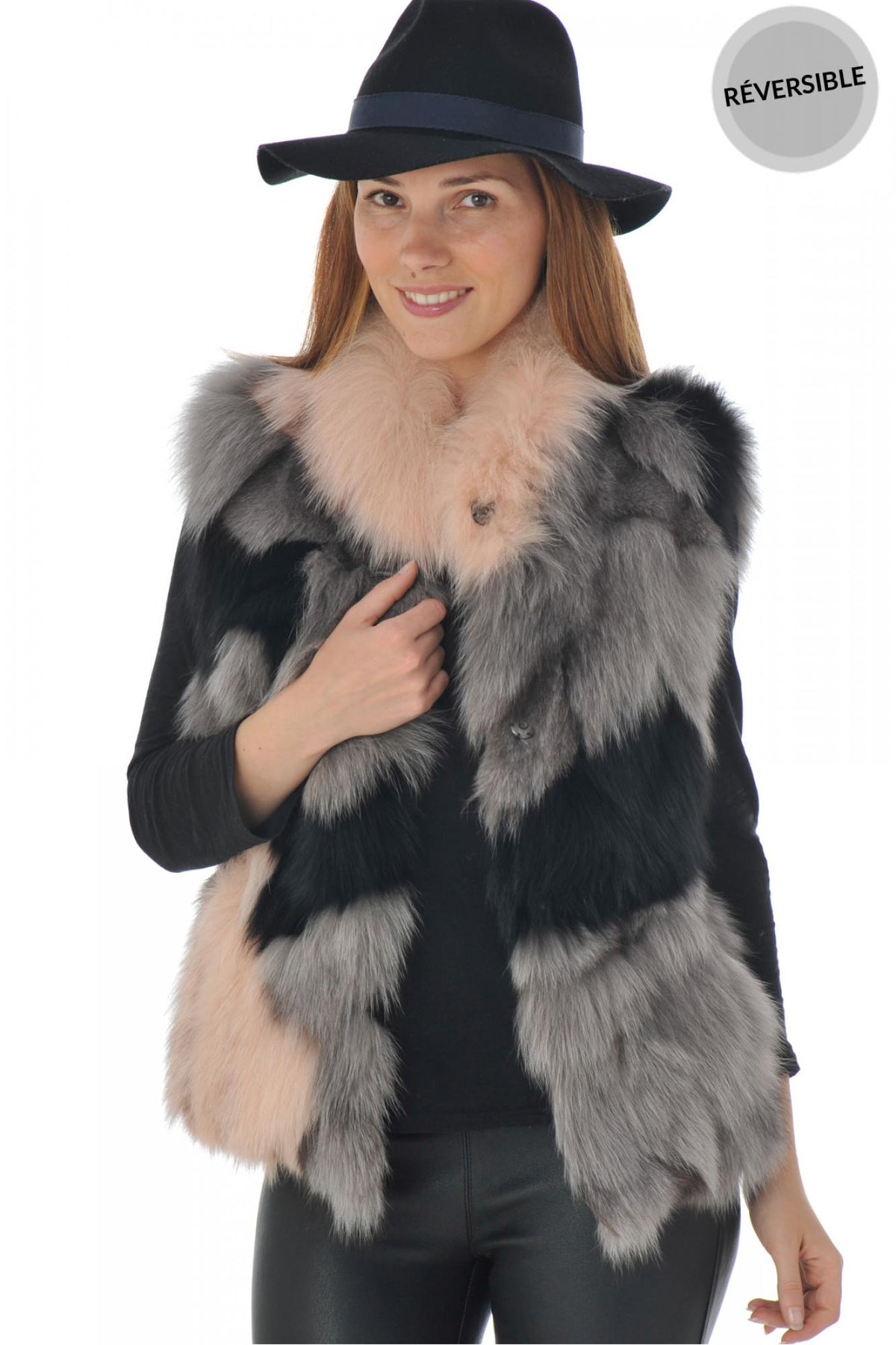 Sleeveless fox fur vest - Image n°1