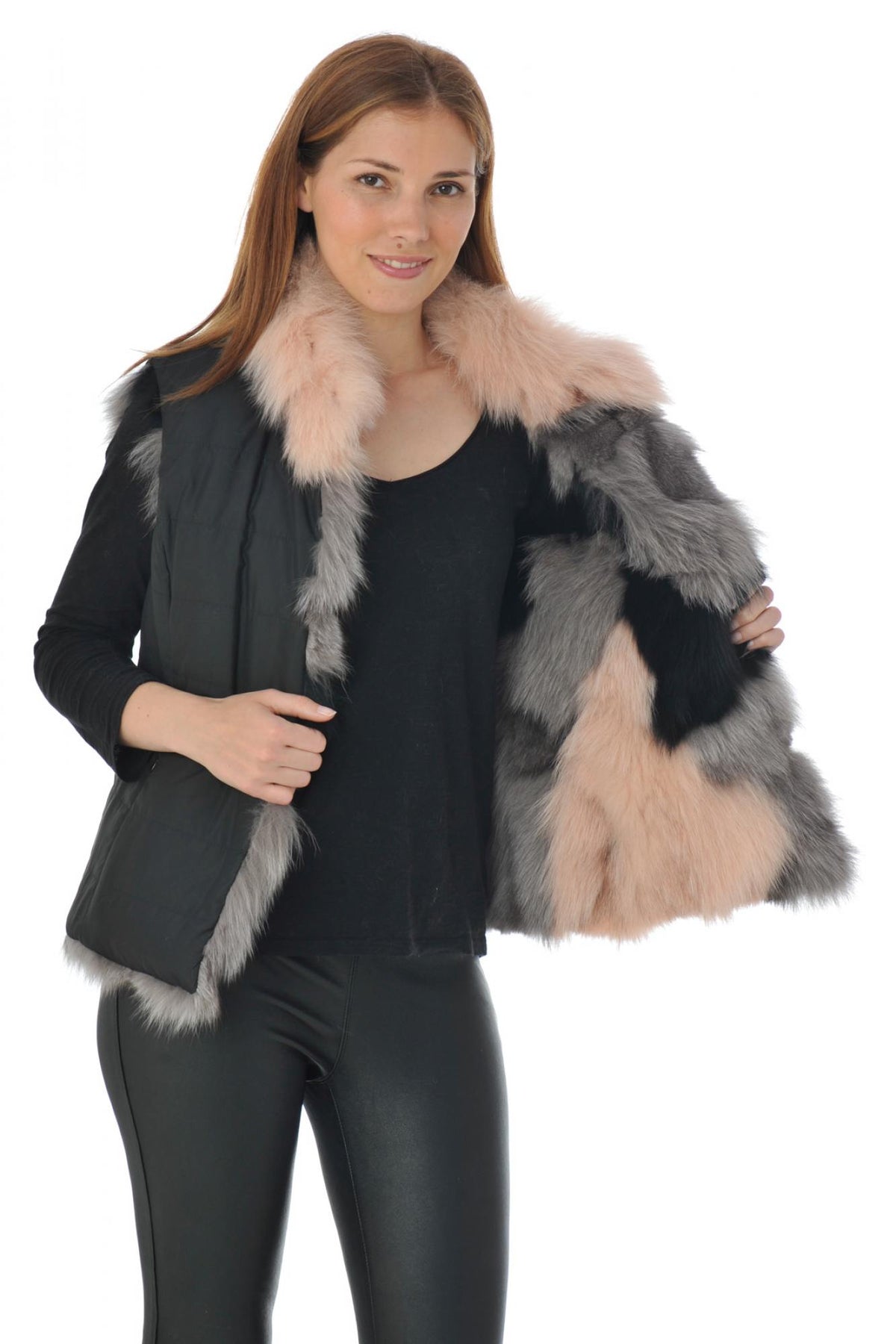 Sleeveless fox fur vest - Image n°9