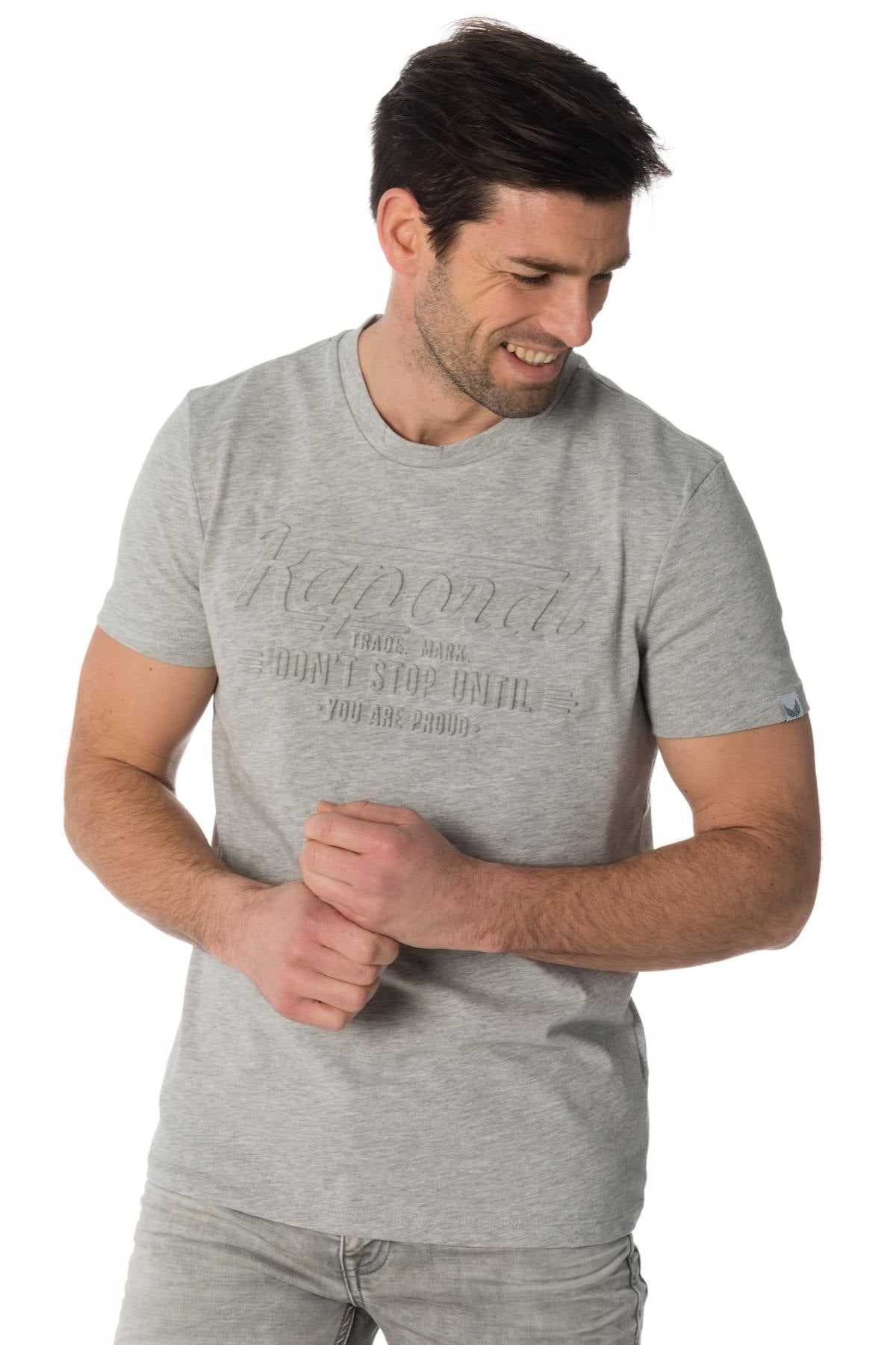 T-shirt with embossed lettering Kaporal gray - Image n°4