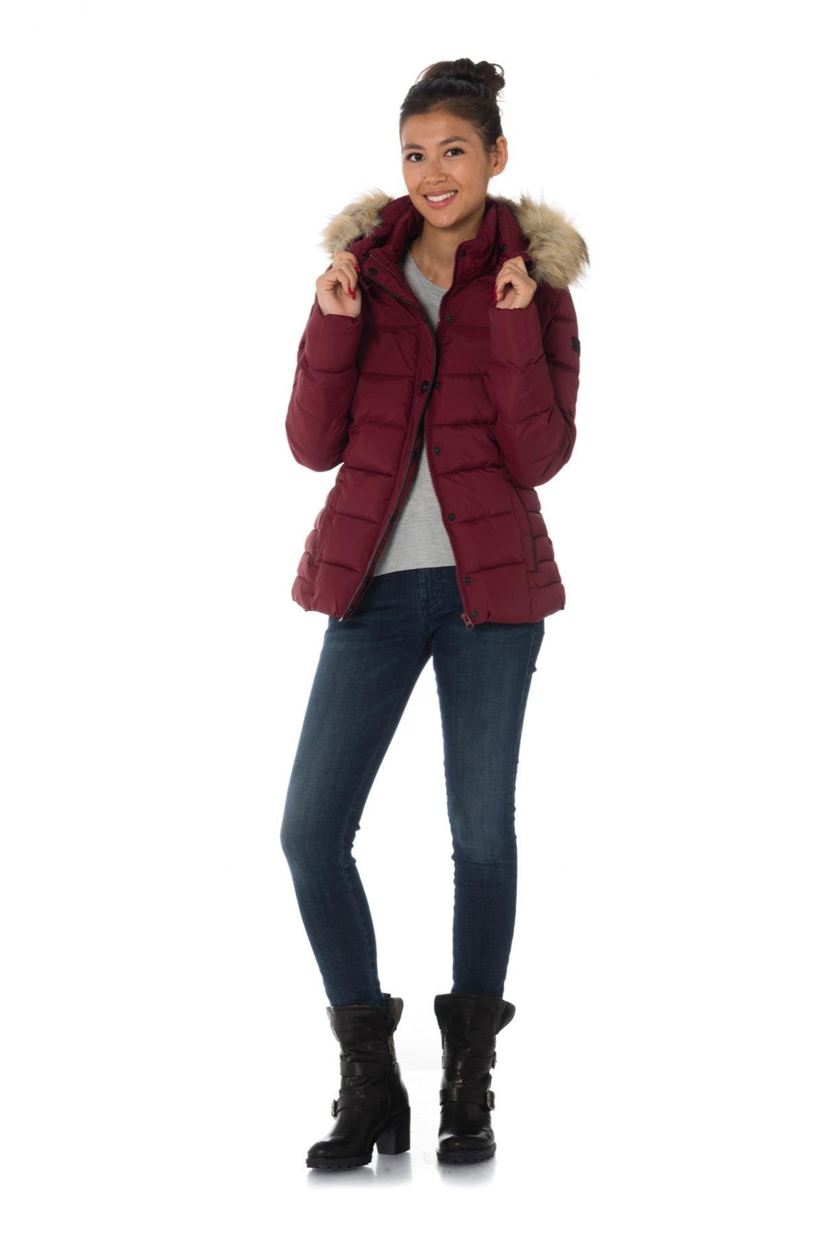 Kaporal women's burgundy down jacket - Image n°2