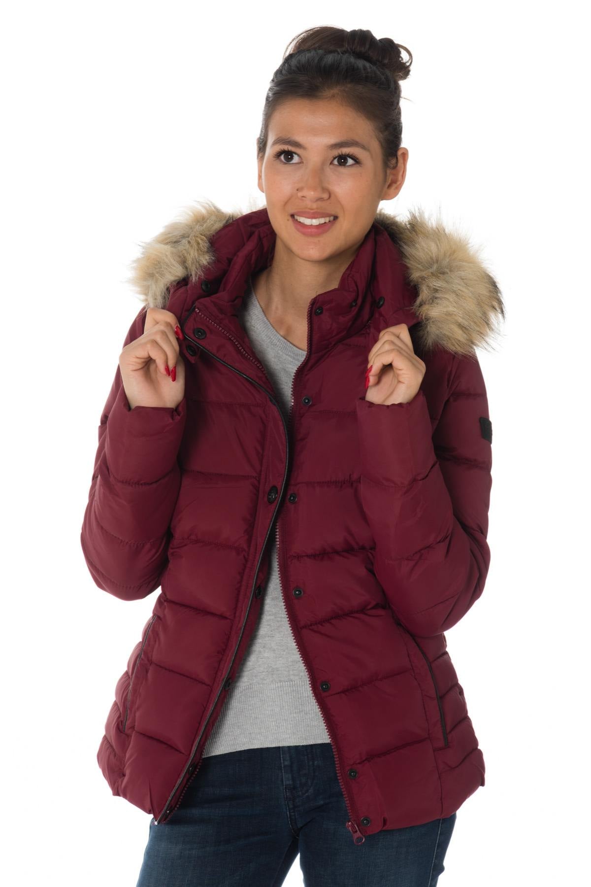 Kaporal women's burgundy down jacket - Image n°3