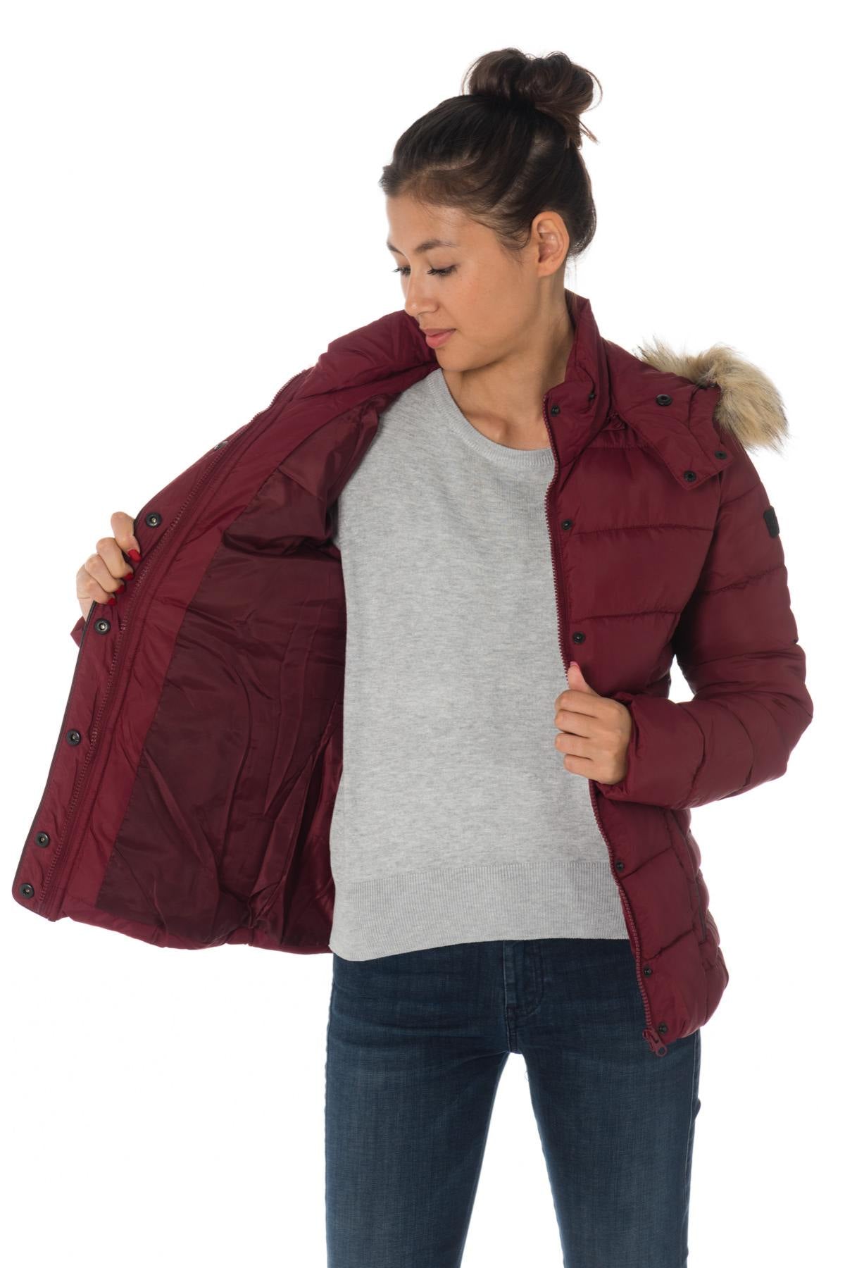 Kaporal women's burgundy down jacket - Image n°5