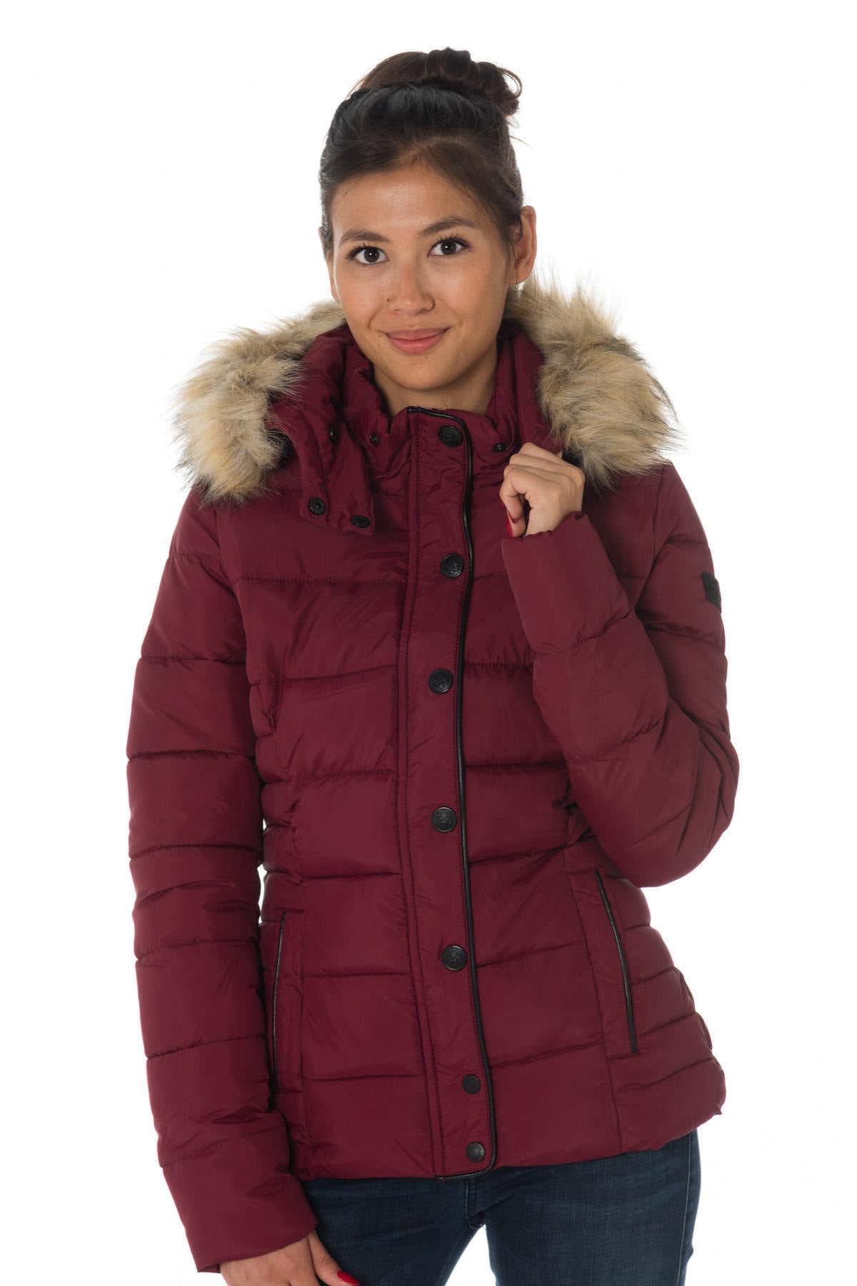 Kaporal women's burgundy down jacket - Image n°1