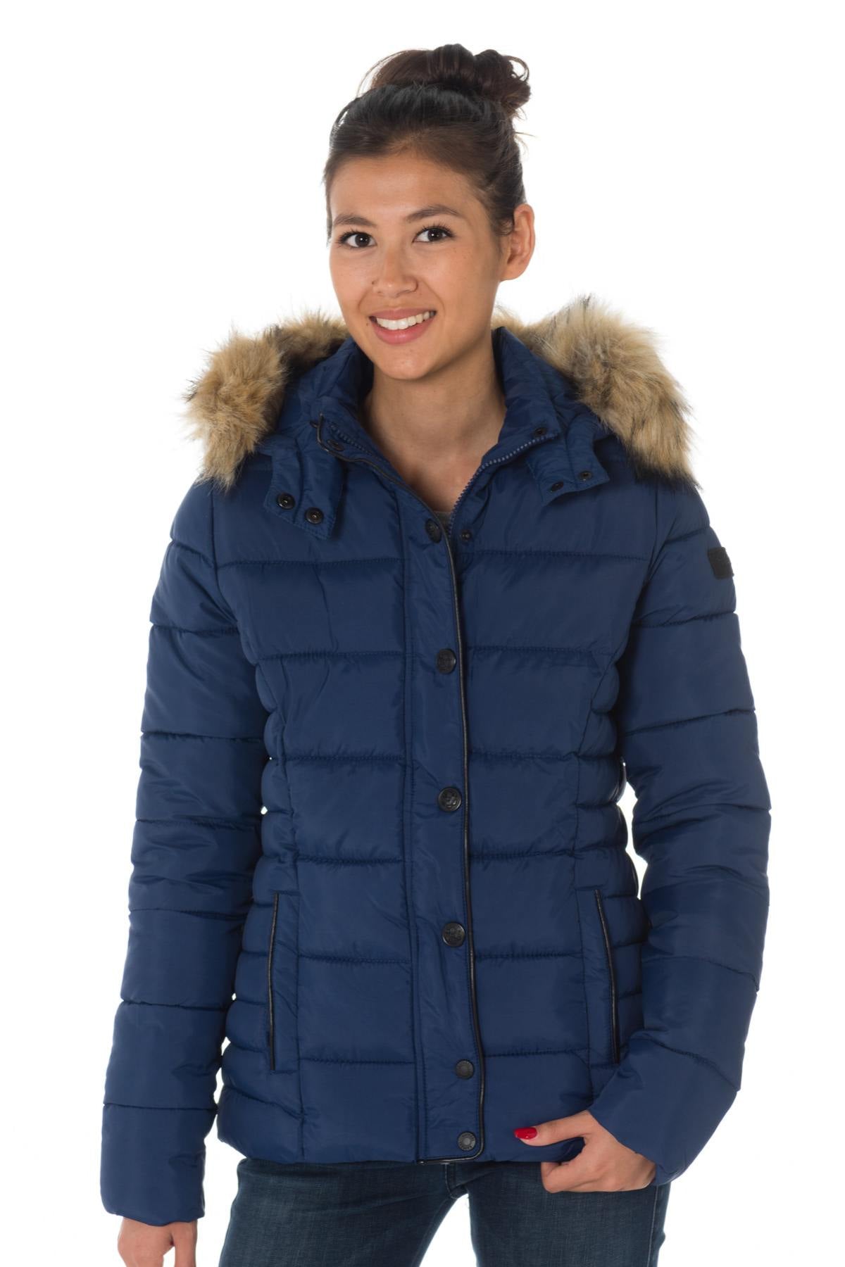  Kaporal women's navy blue down jacket - Image n°1