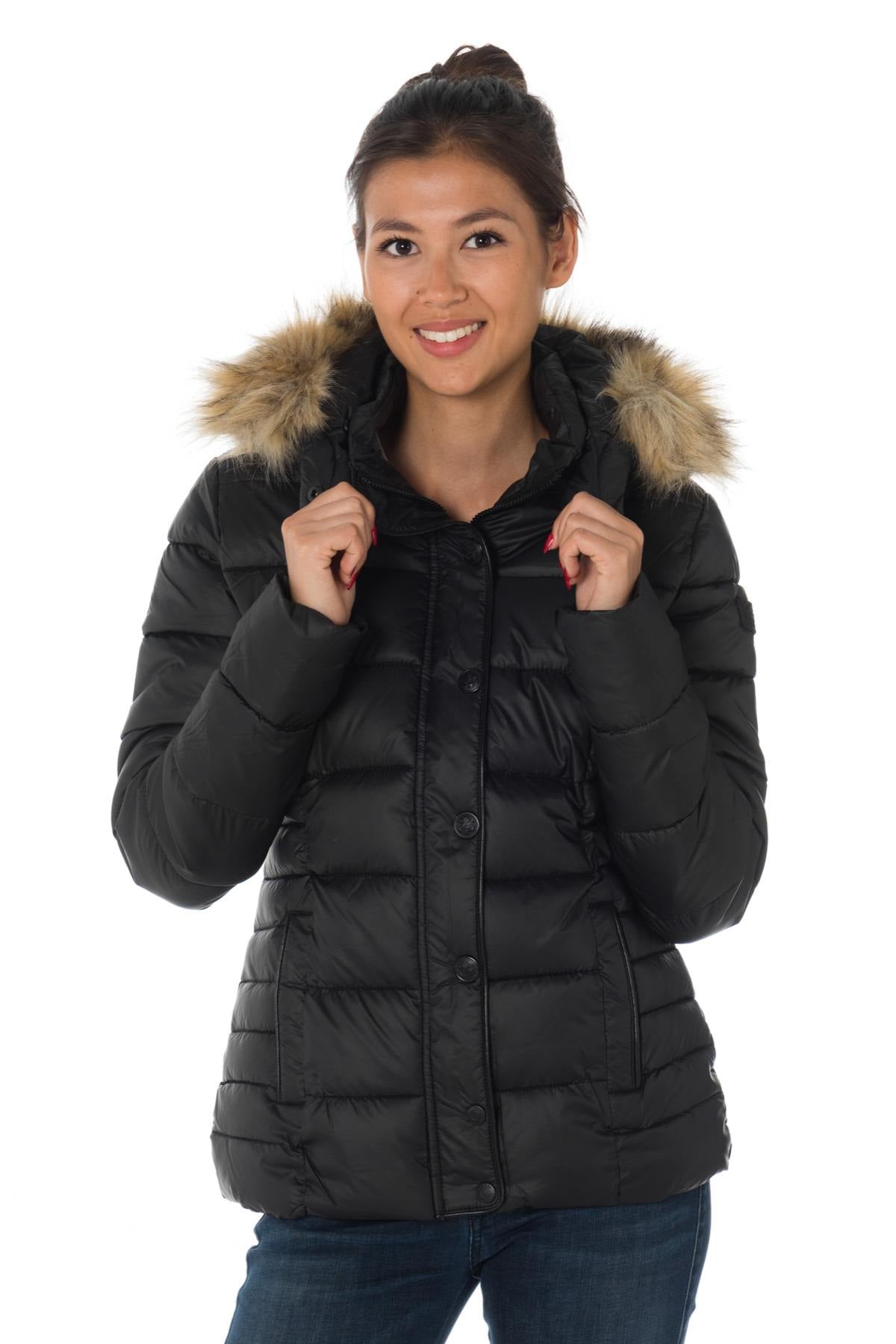 Kaporal women's black down jacket - Image n°1