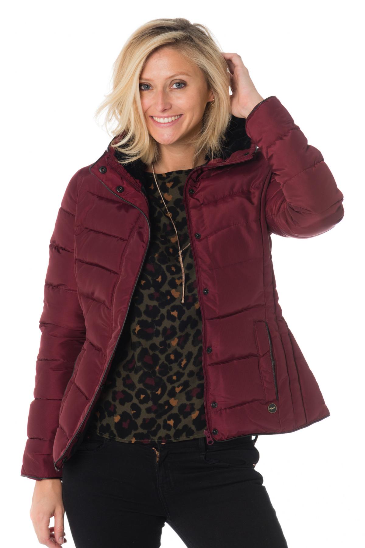 Kaporal women's casual burgundy down jacket - Image n°3