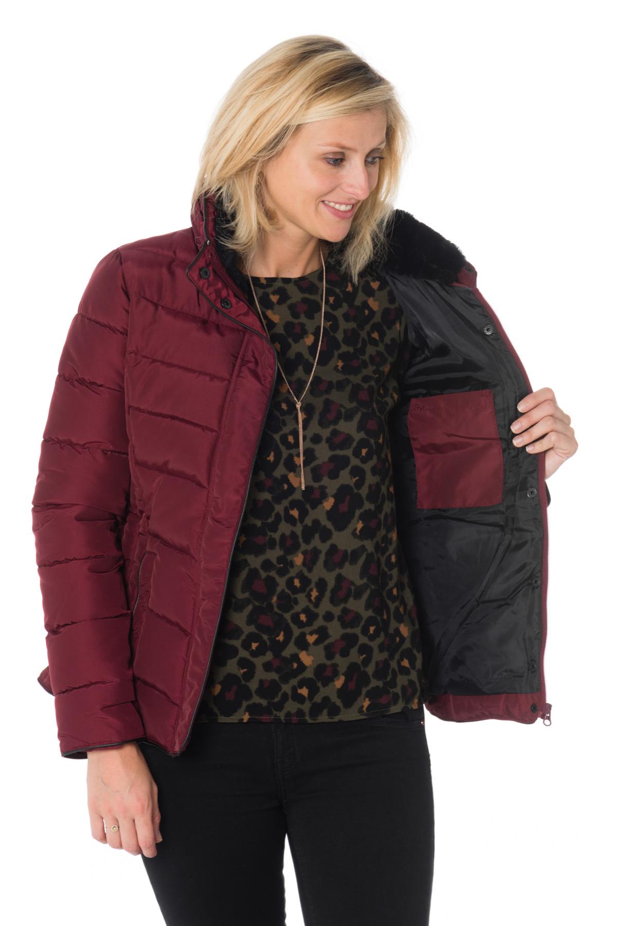 Kaporal women's casual burgundy down jacket - Image n°5