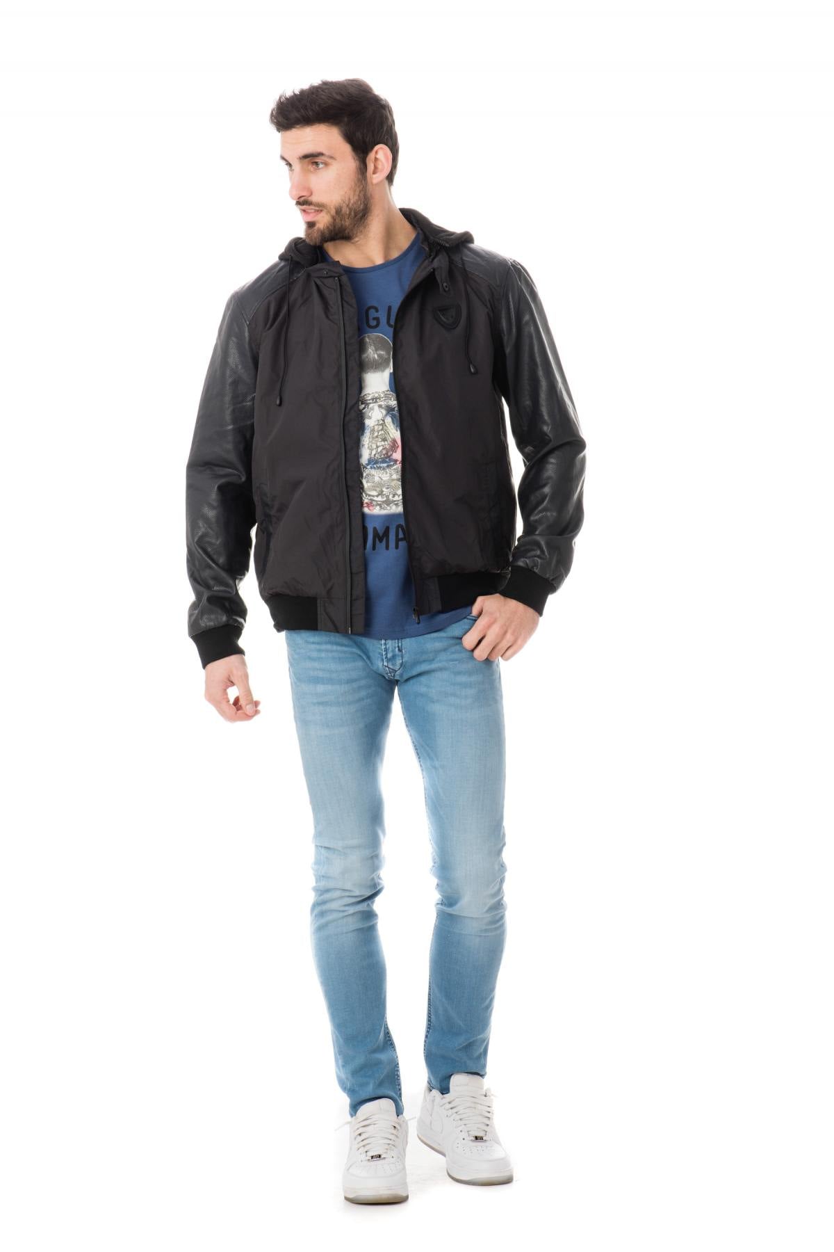 Kaporal men's jacket in black polyamide. - Image n°2