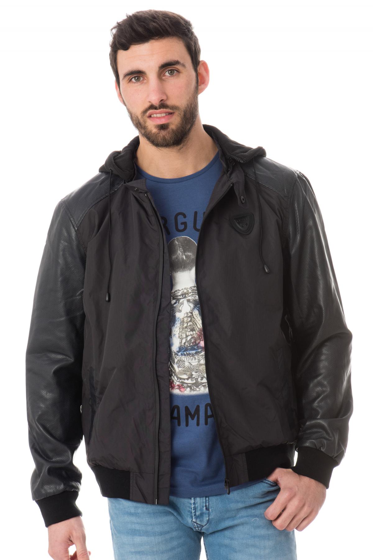 Kaporal men's jacket in black polyamide. - Image n°3