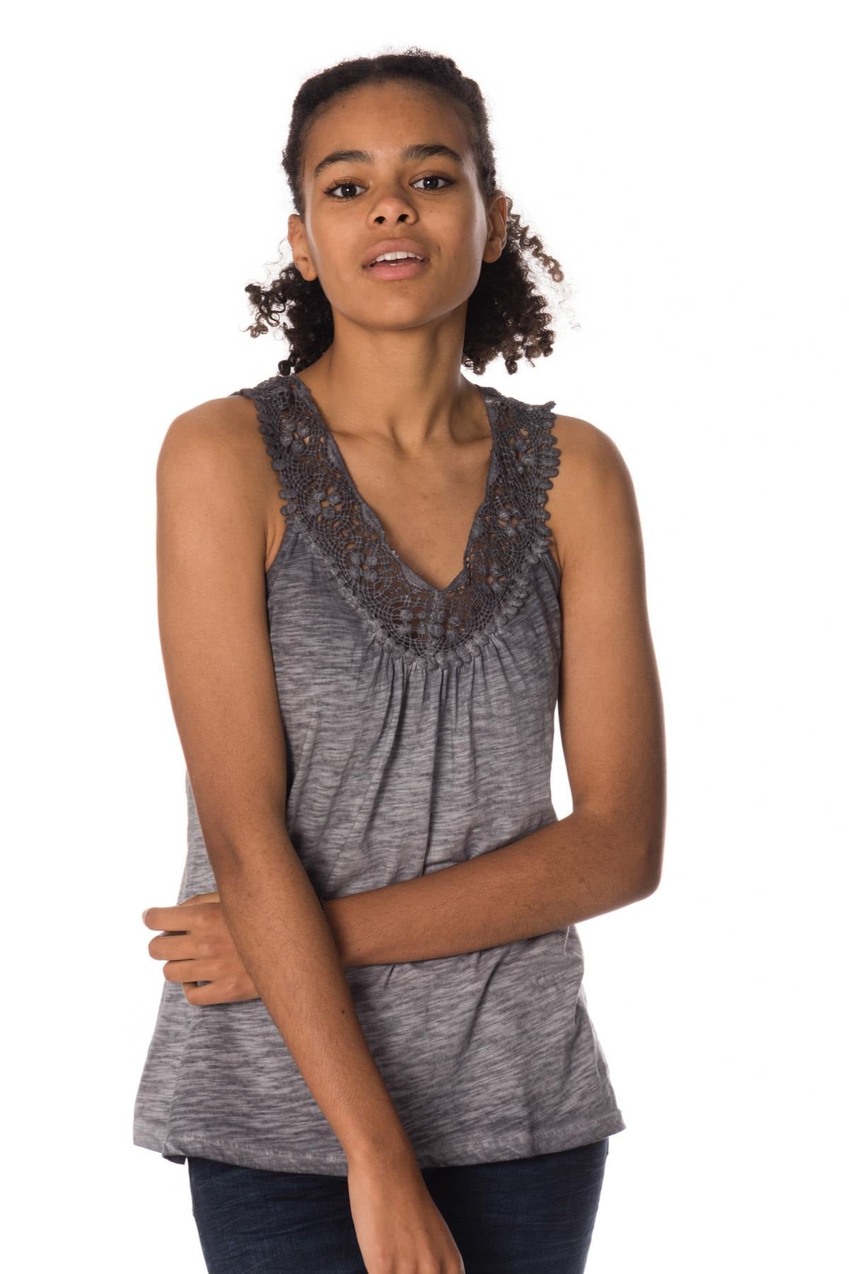 Kaporal women's gray tank top - Image n°1