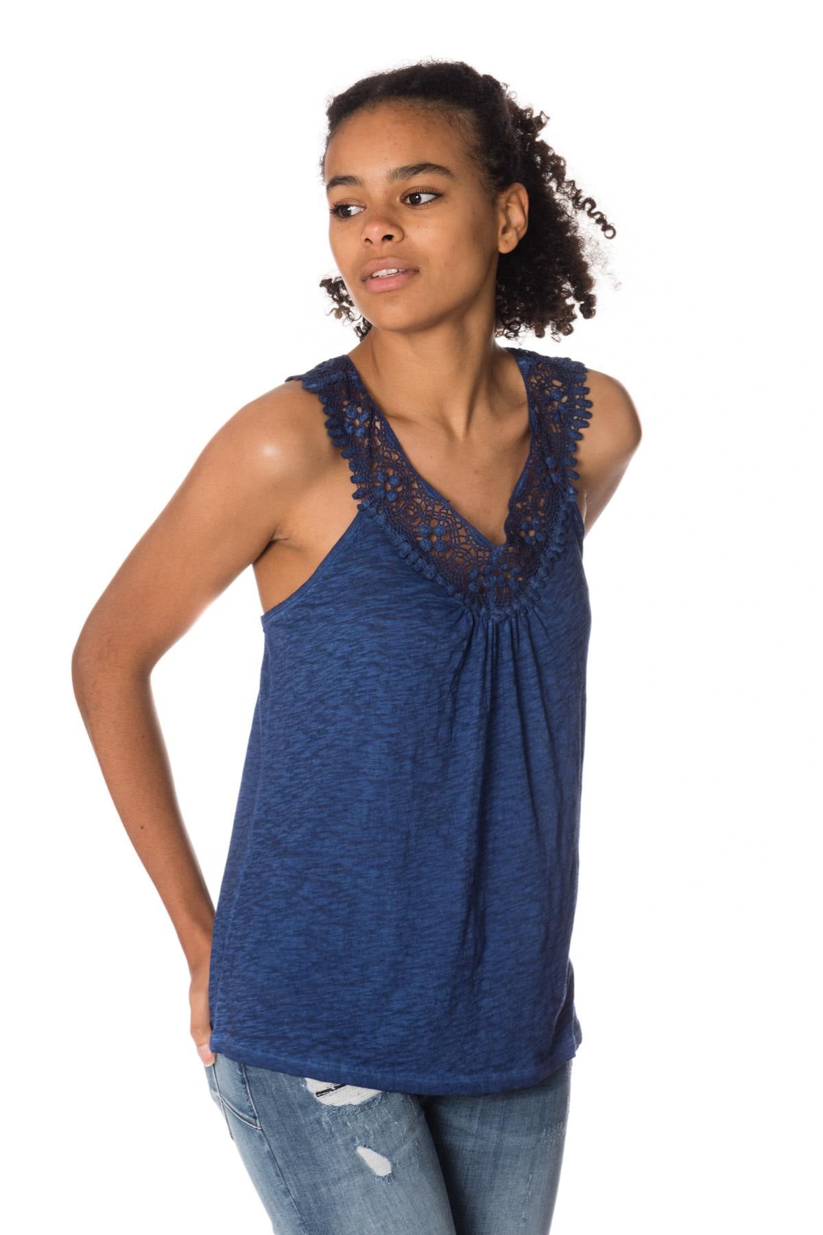 Kaporal women's navy blue tank top - Image n°1