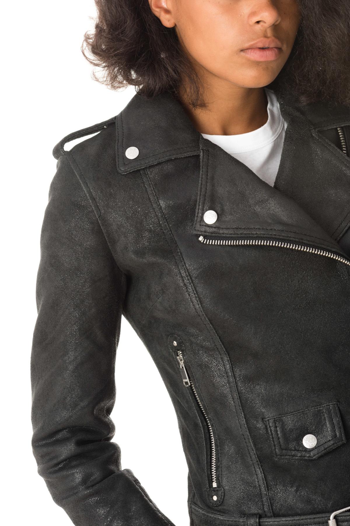 Black aged and cracked perfecto jacket - Image n°9