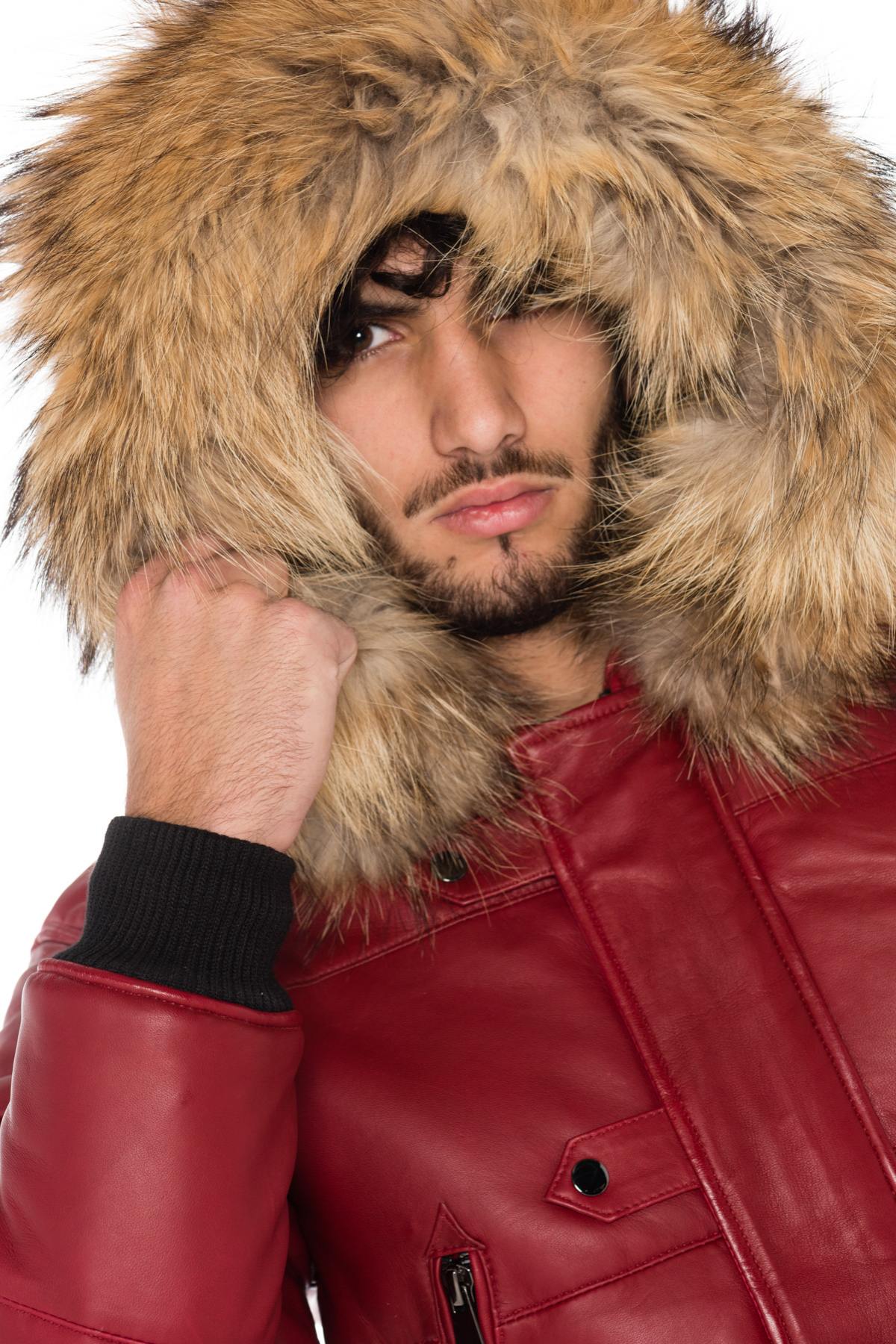 LADC men's red down jacket - Image n°3