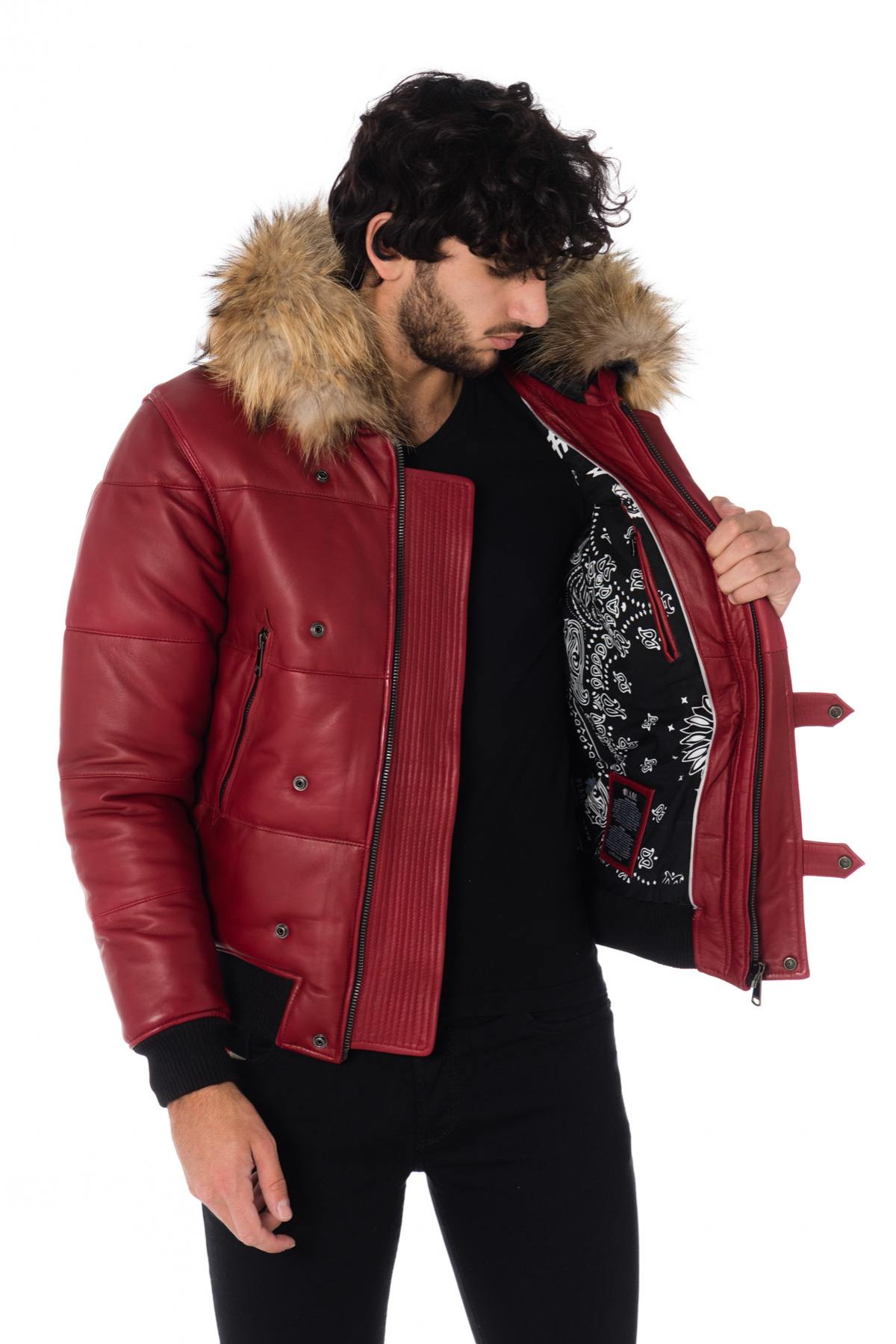 LADC men's red down jacket - Image n°7