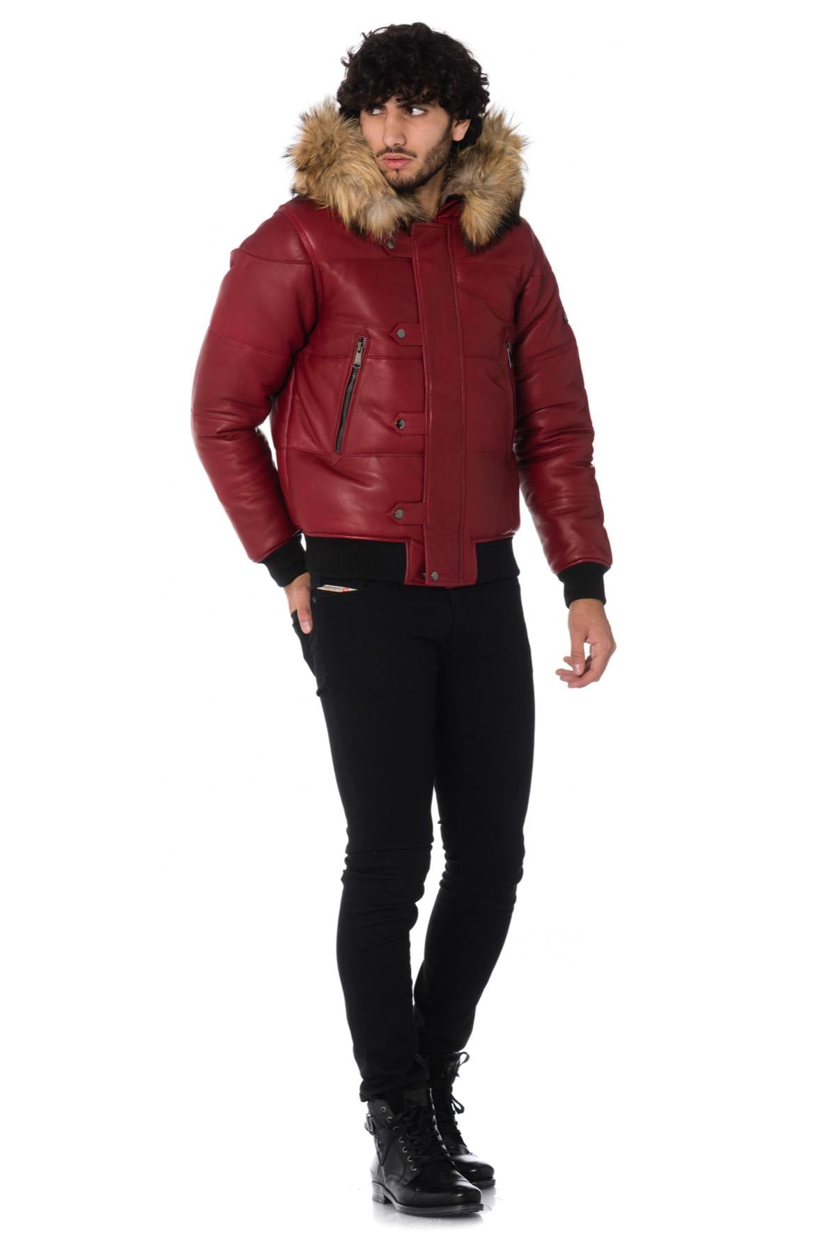 LADC men's red down jacket - Image n°2