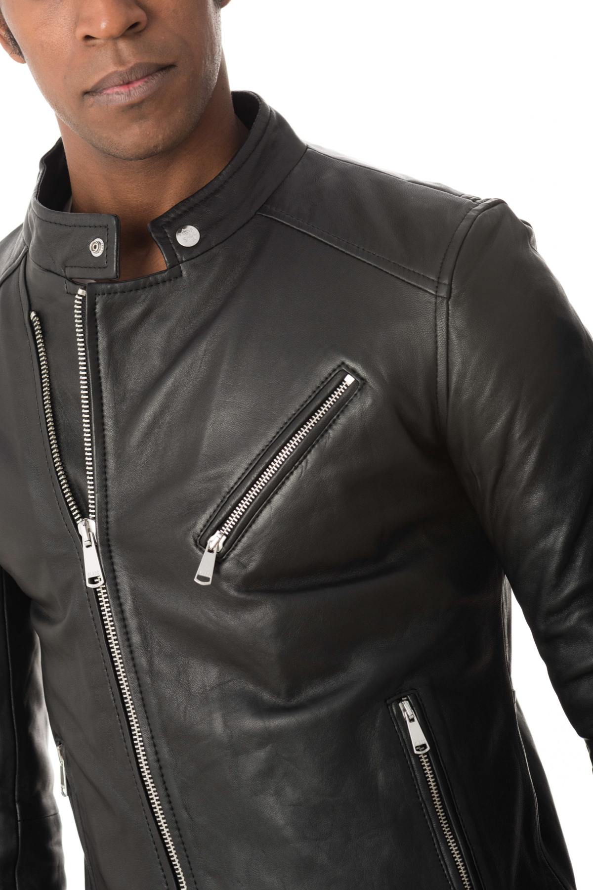 Men's fashionable sheepskin leather jacket - Image n°7