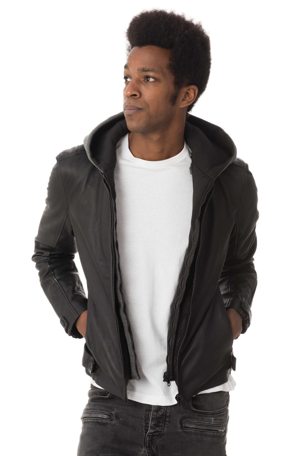 Hooded lambskin jacket - Image n°1