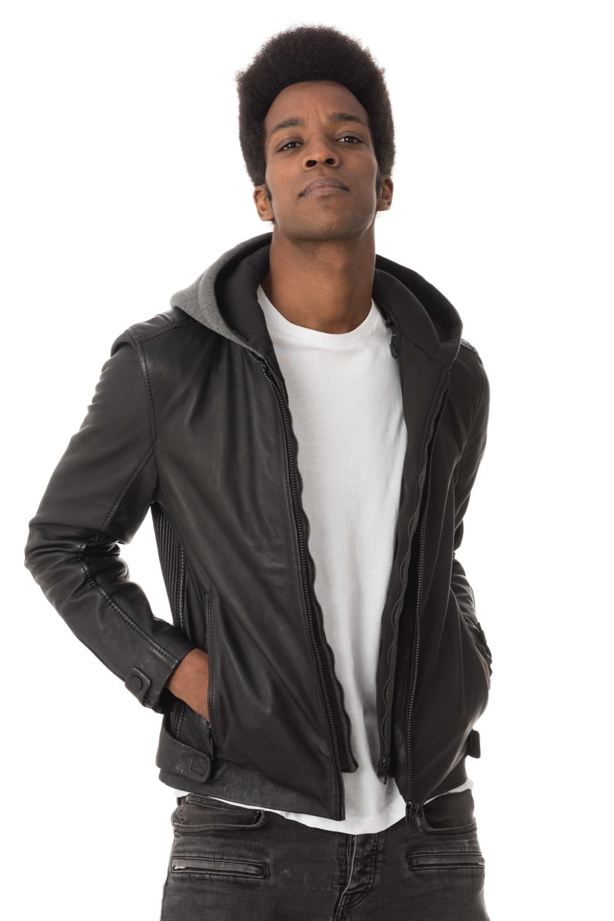 Hooded lambskin jacket - Image n°5