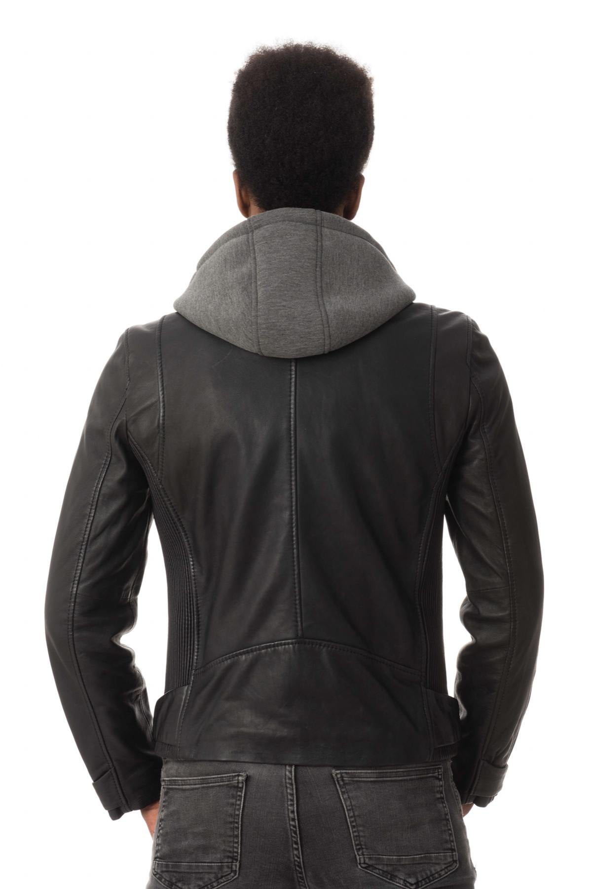 Hooded lambskin jacket - Image n°7