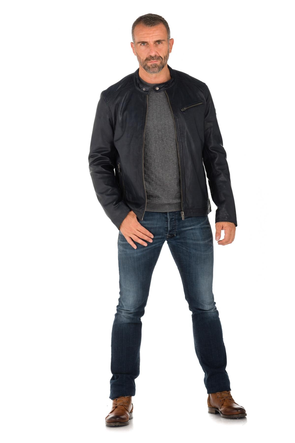 Milestone men's biker collar jacket - Image n°2