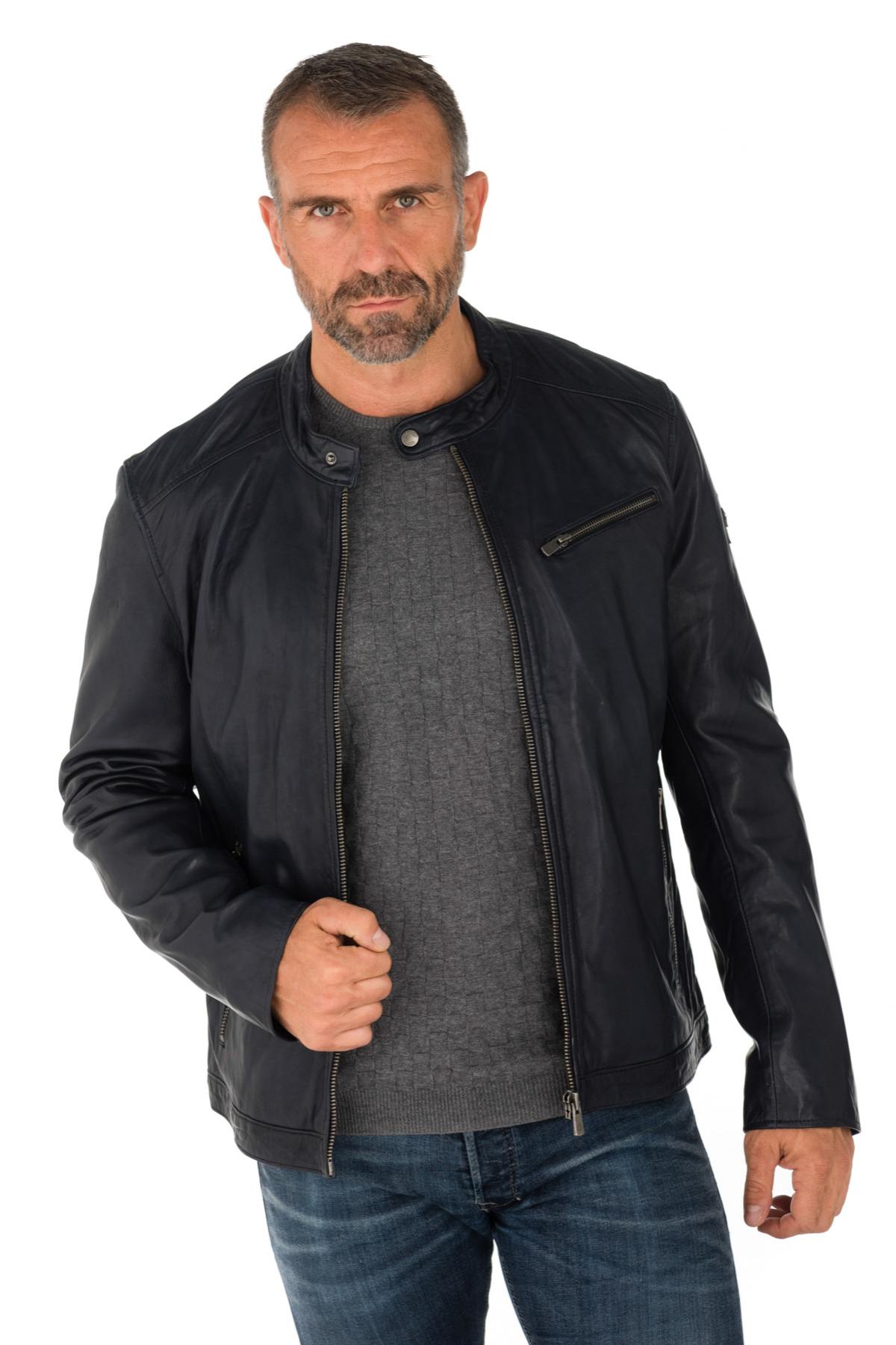 Milestone men's biker collar jacket - Image n°1