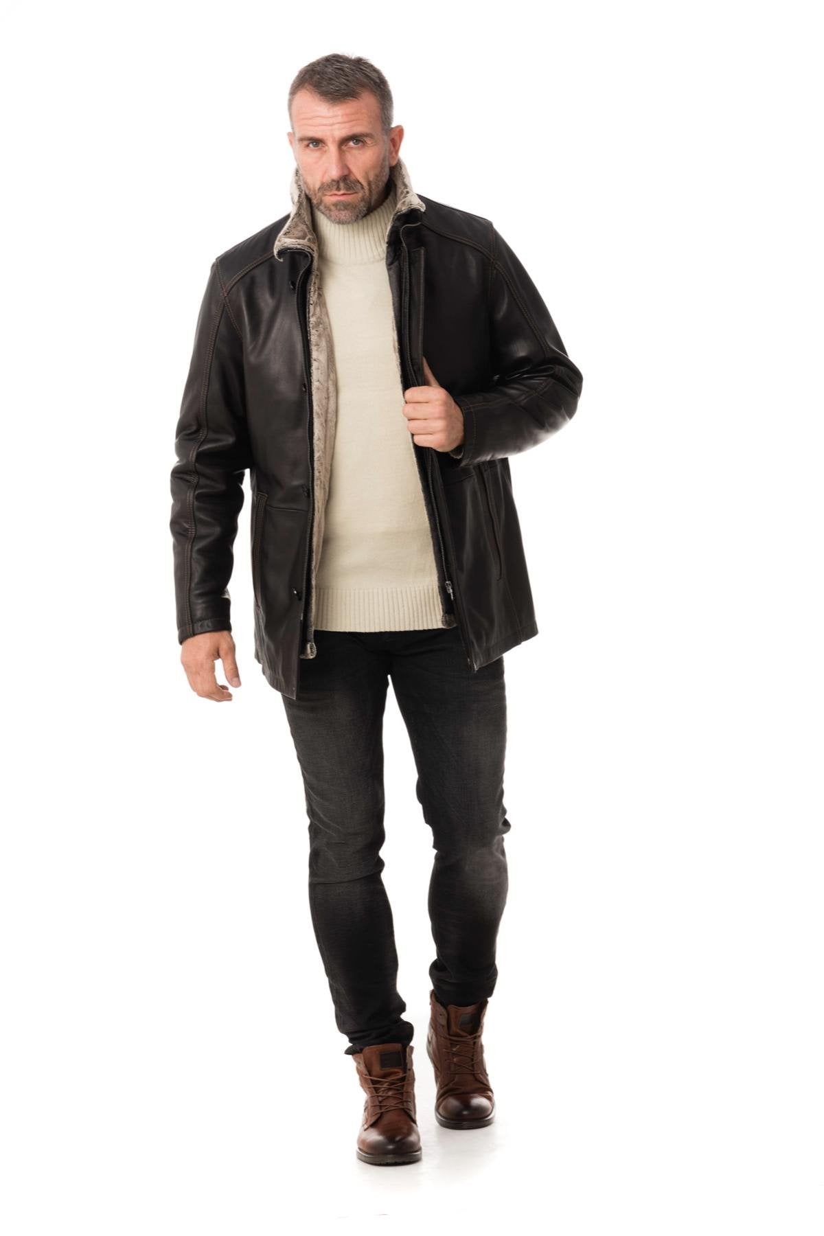  Men's lambskin leather jacket - Image n°2